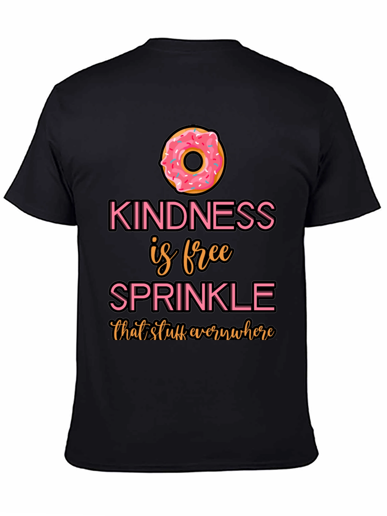 Black Kindness Sprinkle Donut T-Shirt view 4