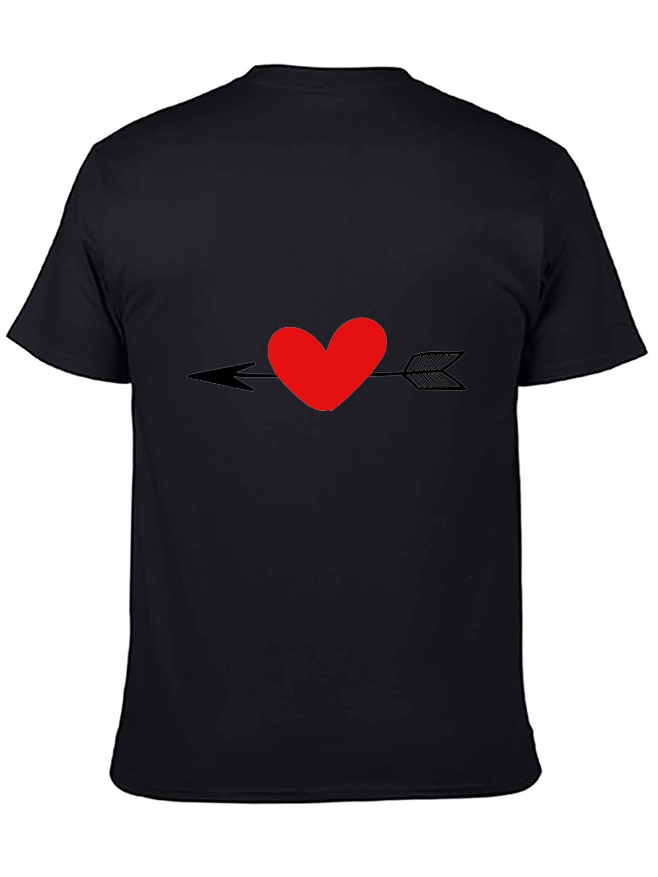Black Heart Arrow Graphic Black T-Shirt view 4