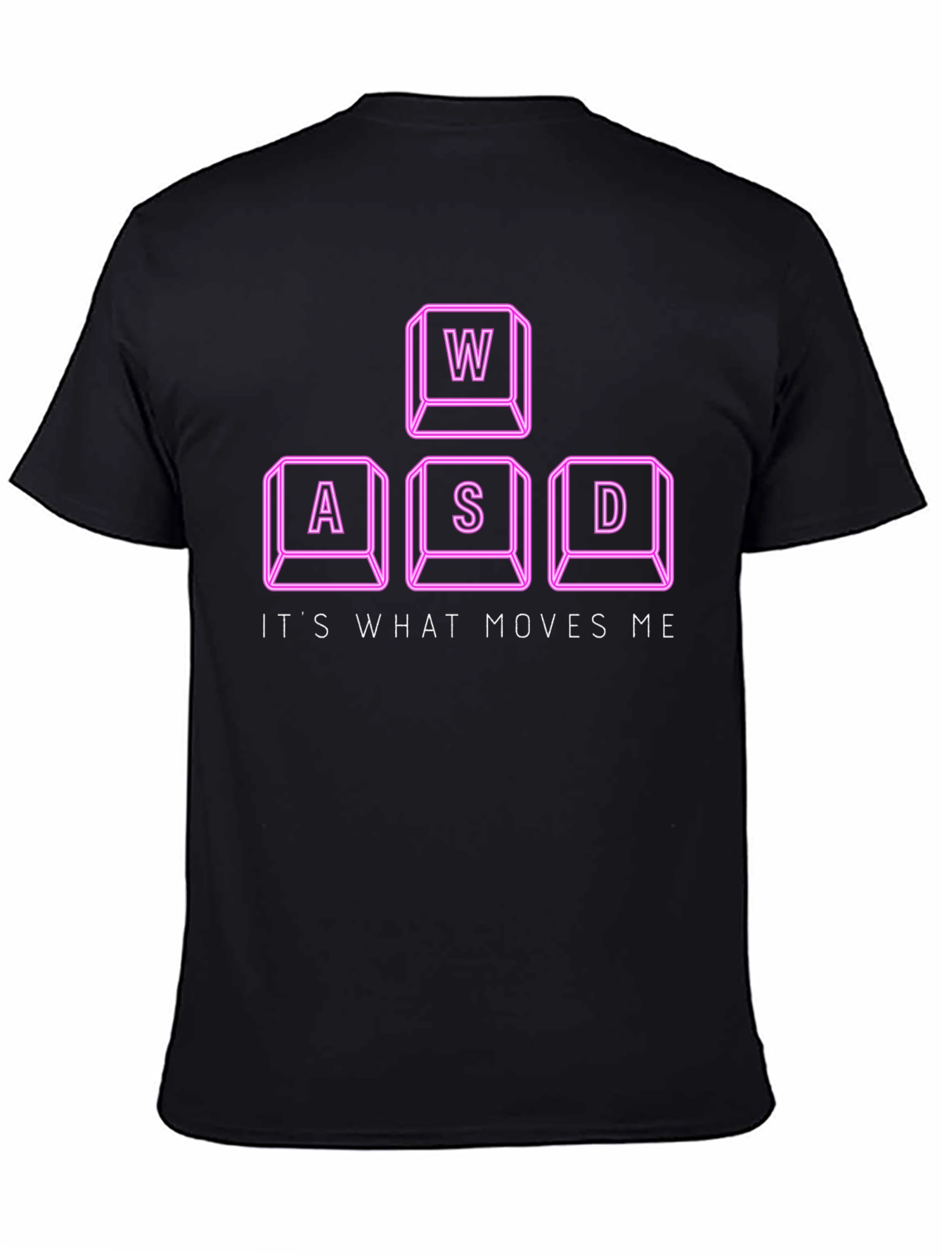 Black Gamer T-Shirt - WASD Keys Design view 4