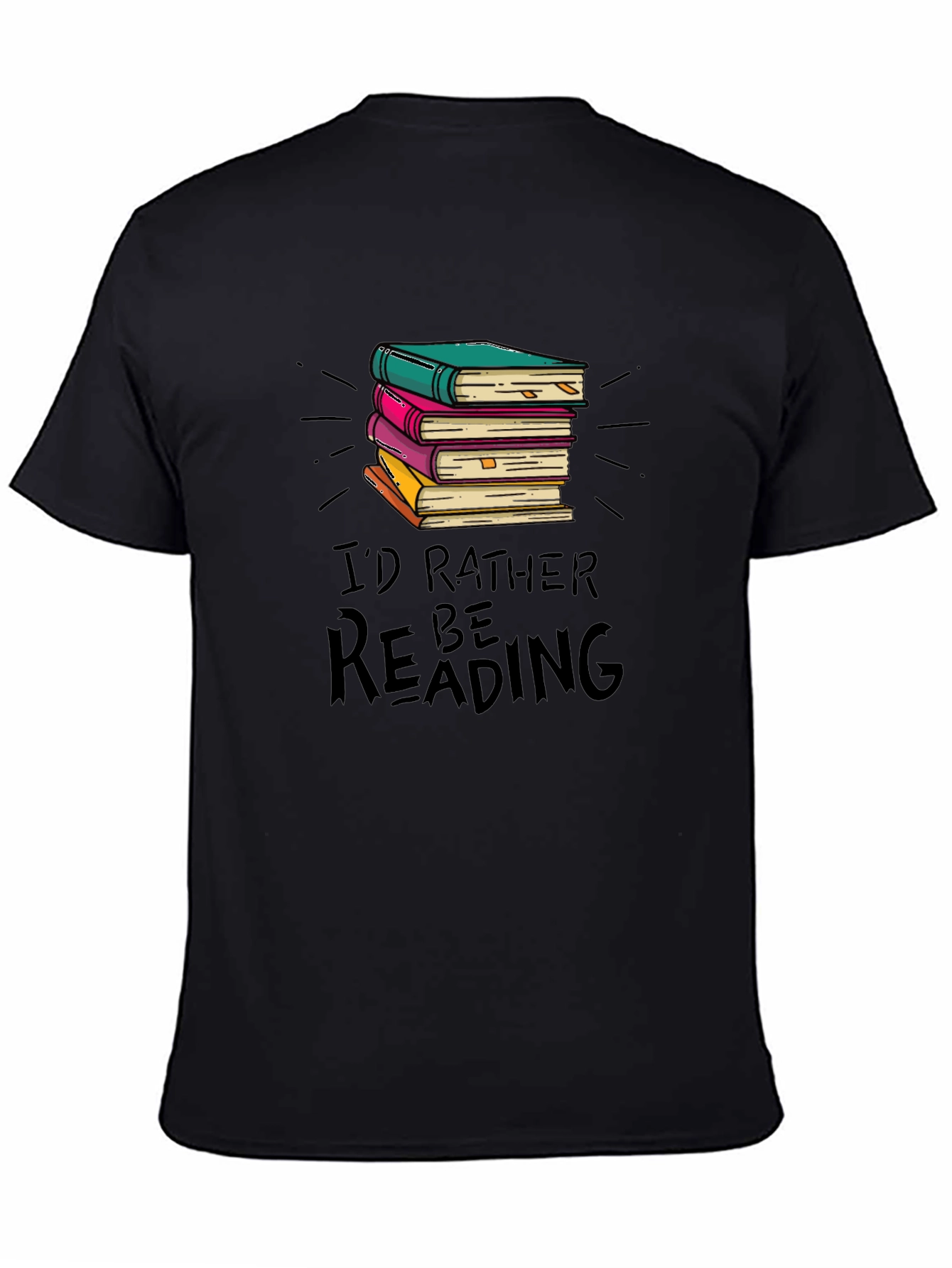 Black Book Lover Tee: I'd Rather Be Reading T-Shirt view 4