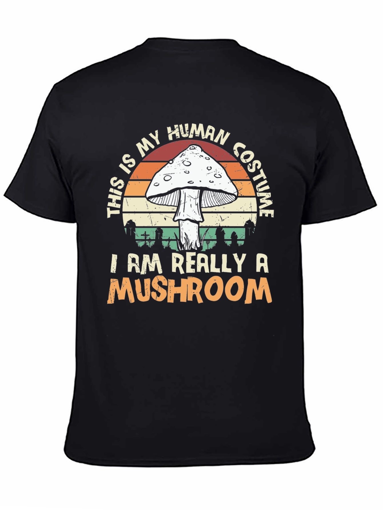 Black Mushroom Costume T-Shirt - Halloween Apparel view 4