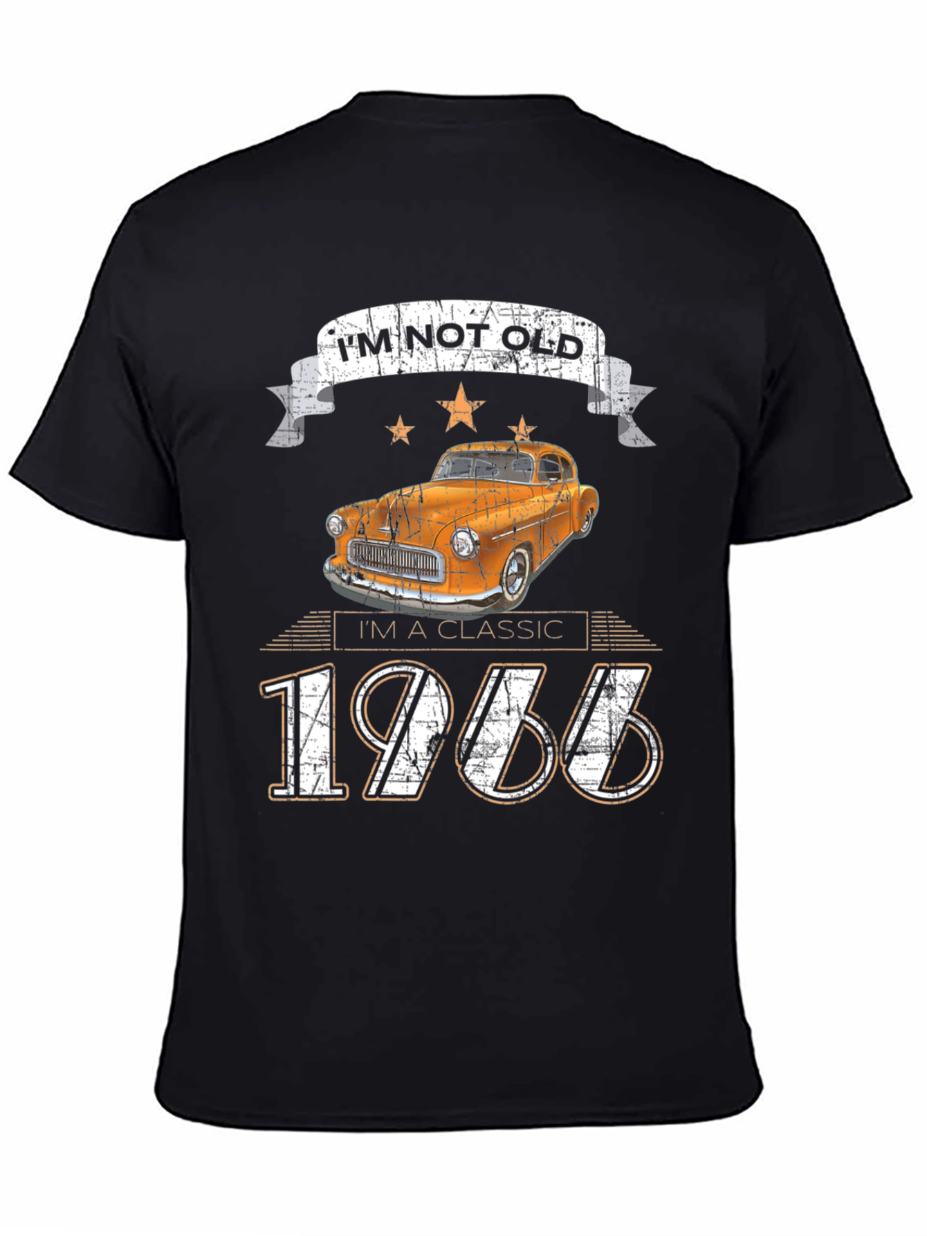Black Classic 1966 Car T-Shirt view 4