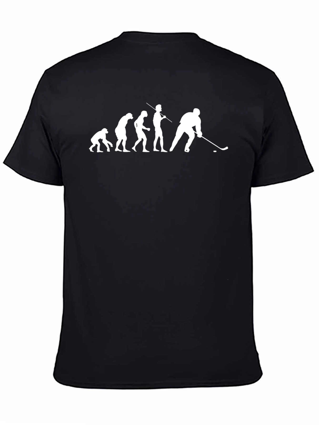 Black Evolution of Hockey T-Shirt - Funny Sports Tee view 4