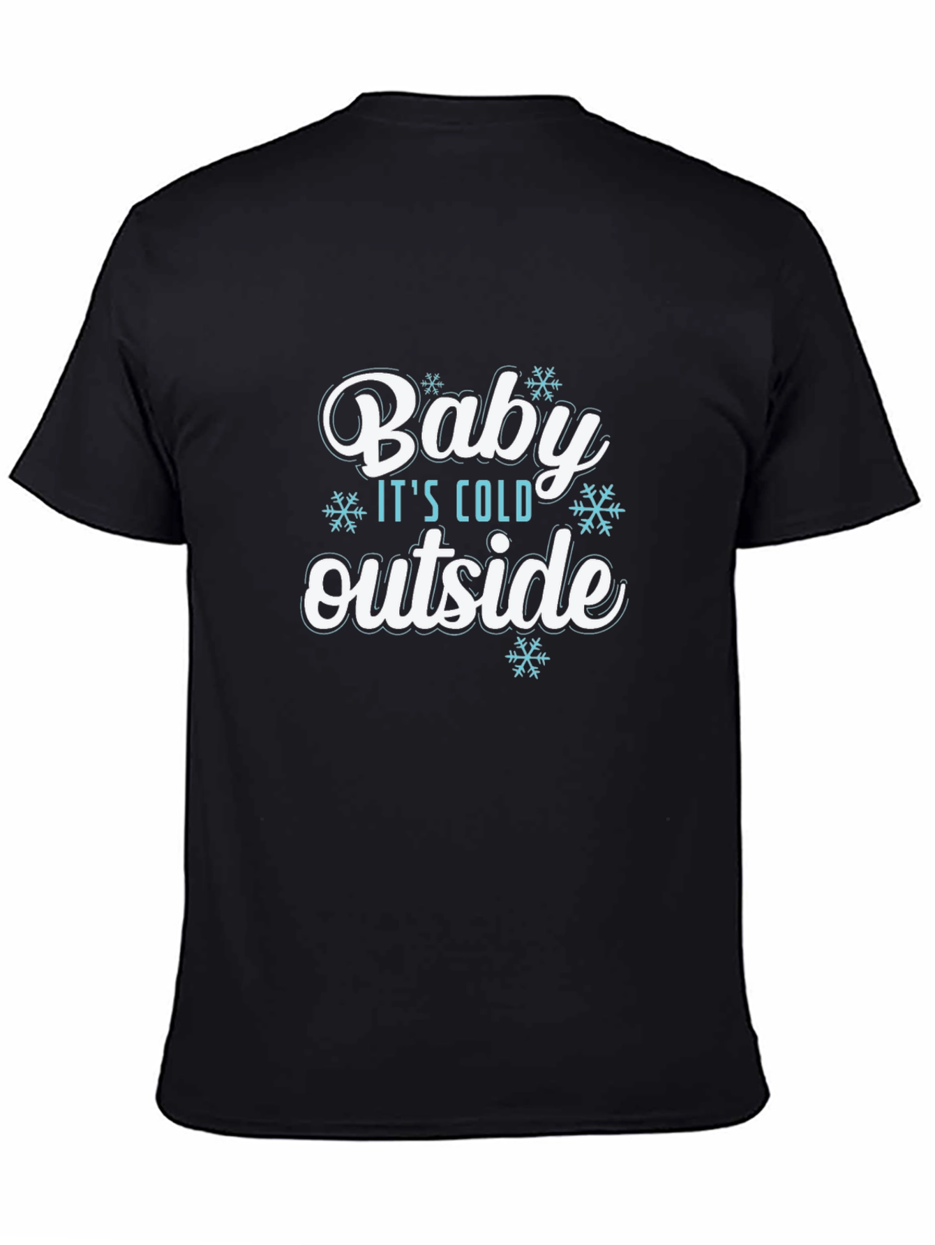 Black Baby It's Cold Outside T-Shirt - Winter Holiday Tee view 4