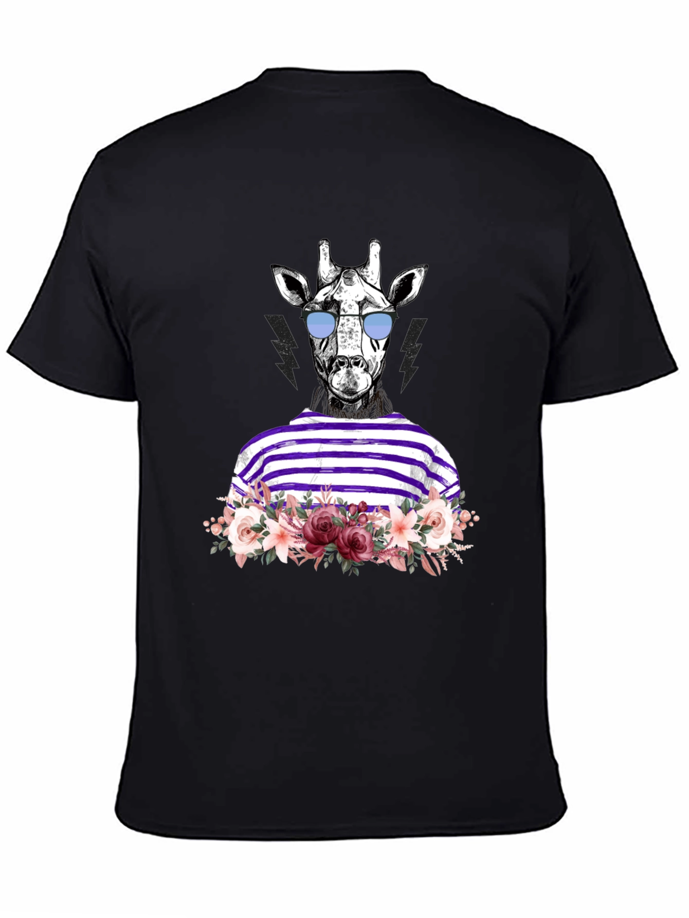 Black Giraffe in Shades Graphic Tee view 4