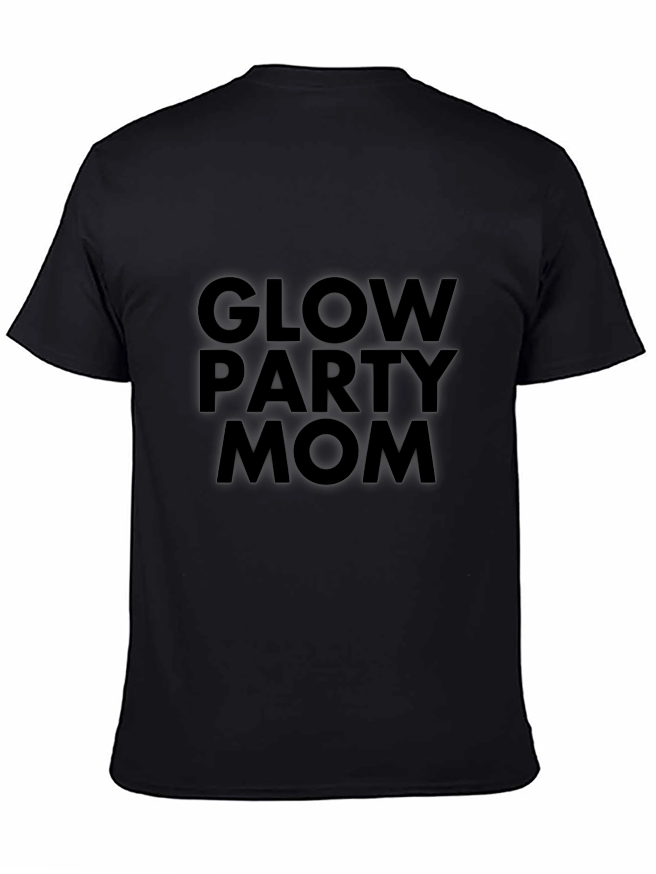 Black Glow Party Mom T-Shirt - Black Graphic Tee view 4