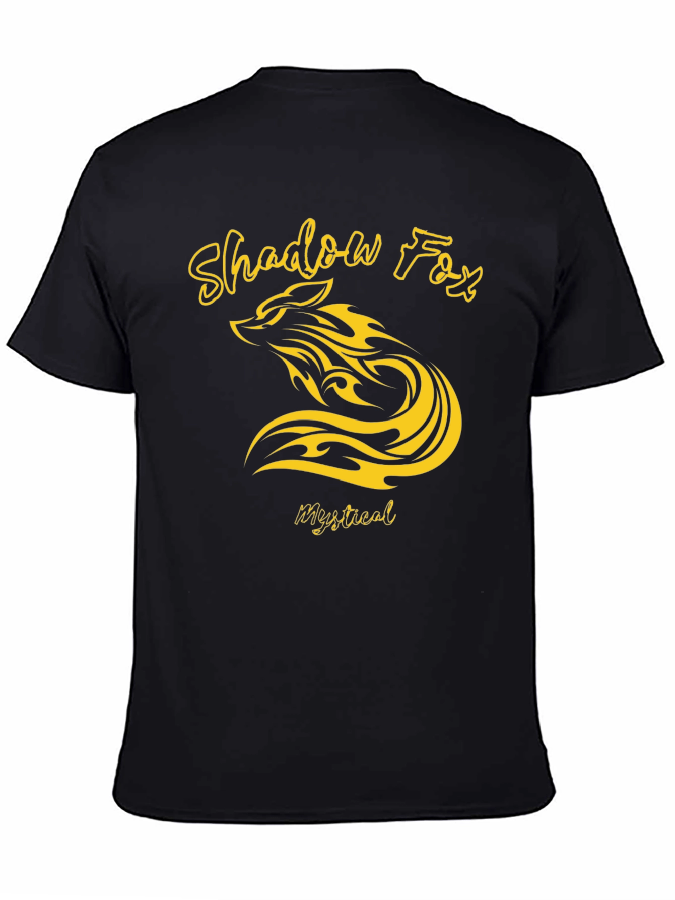 Black Shadow Fox Mystical Graphic T-Shirt view 4