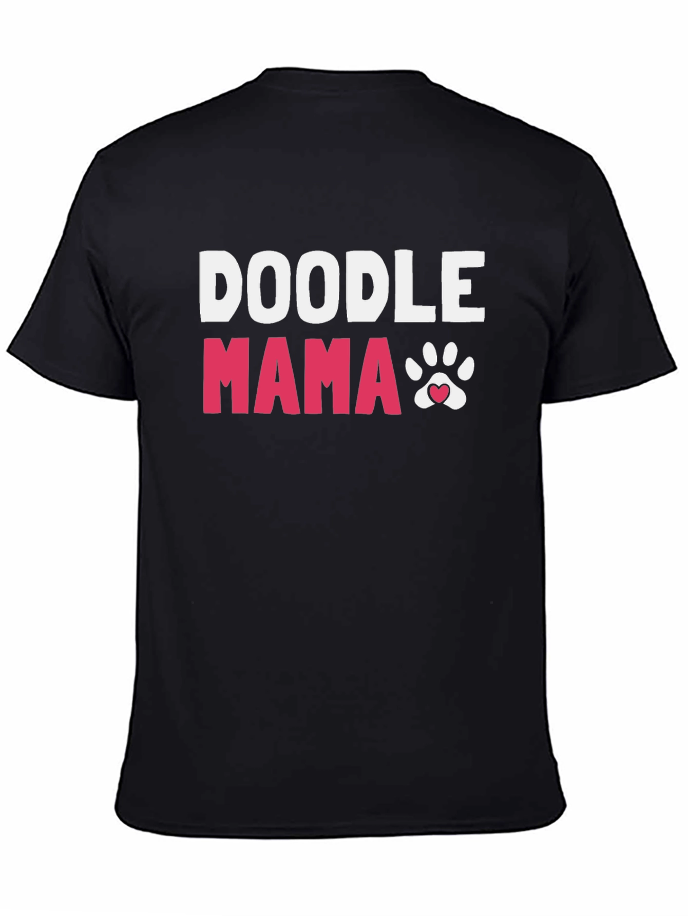 Black Doodle Mama Paw Print T-Shirt view 4