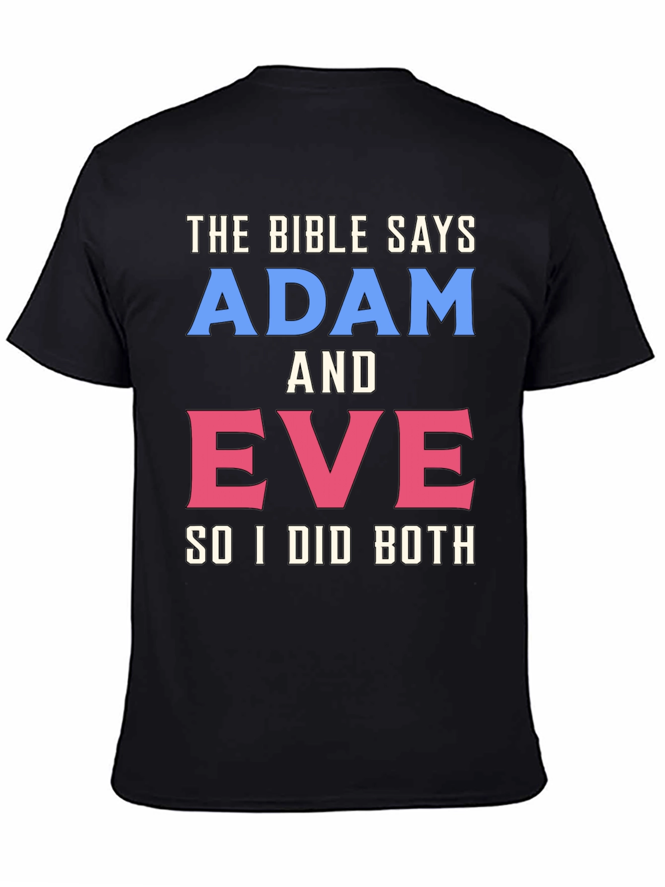 Black The Bible Says Adam & Eve T-Shirt view 4