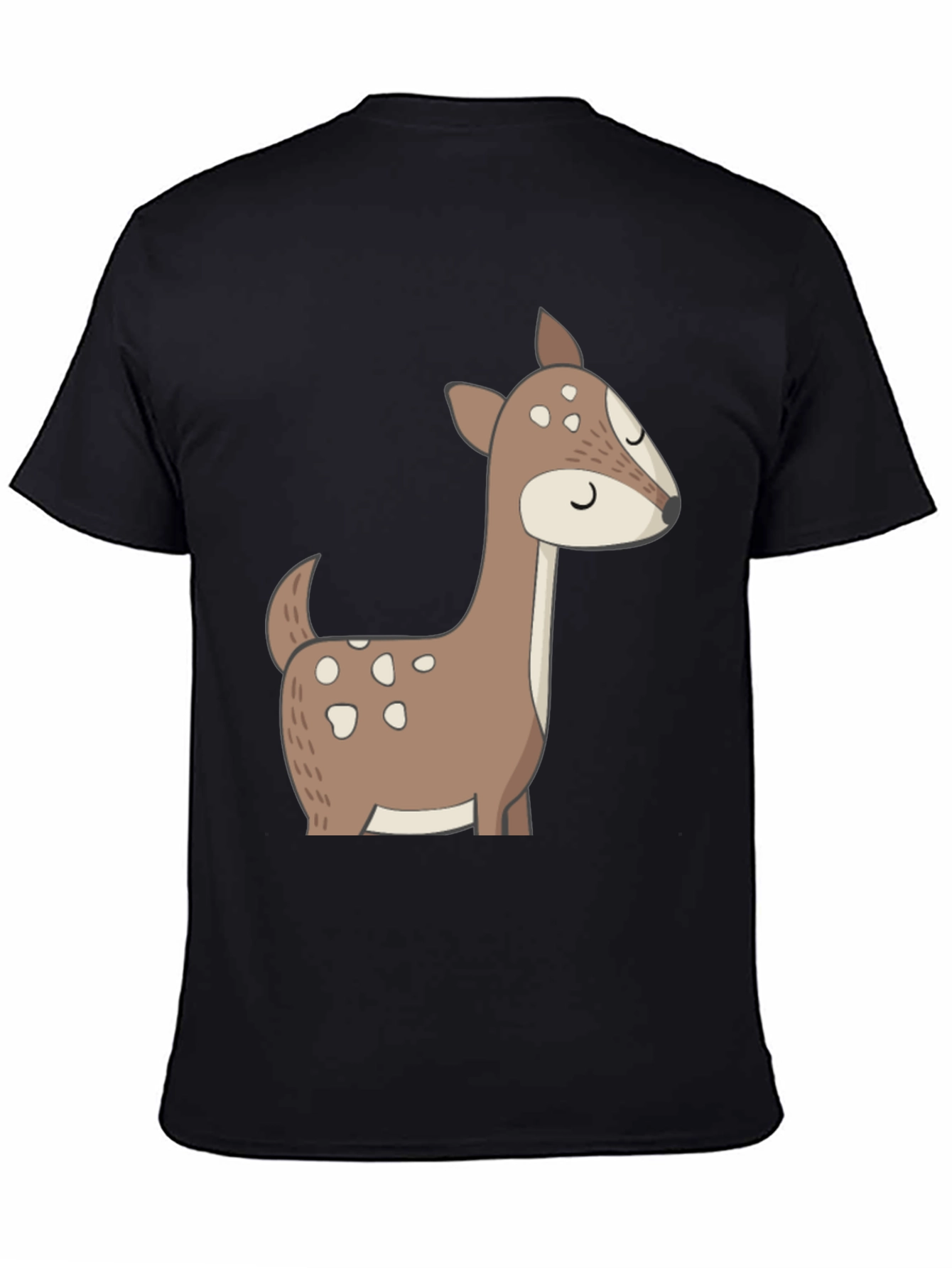 Black Cute Deer Graphic Tee - Black T-Shirt view 4
