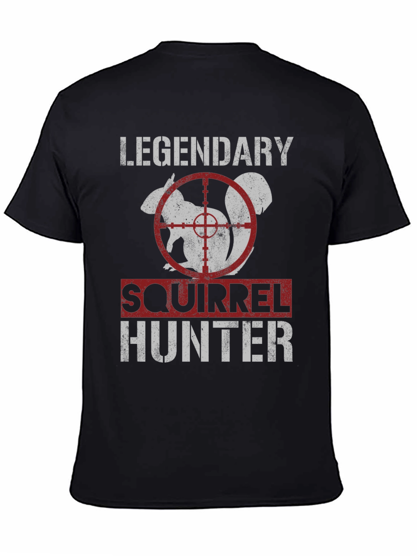 Black Legendary Squirrel Hunter T-Shirt - Funny Hunting Tee view 4