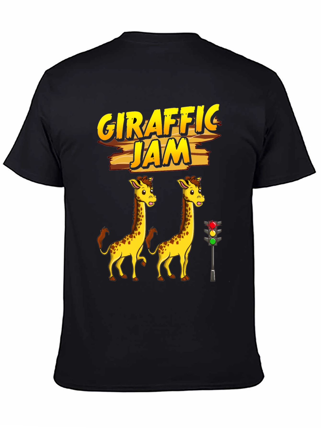 Black Girafffic Jam Tee - Funny Traffic Humor Shirt view 4