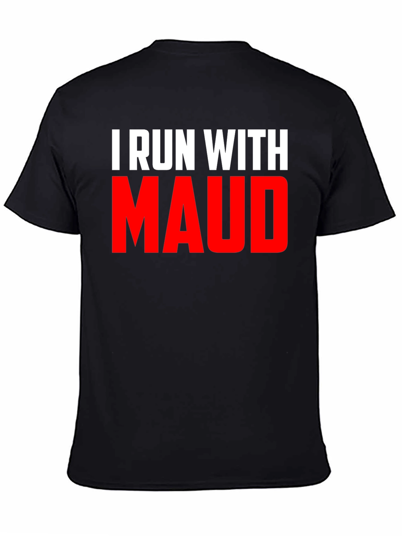 Black I Run With Maud Graphic Tee - Black Cotton T-Shirt view 4