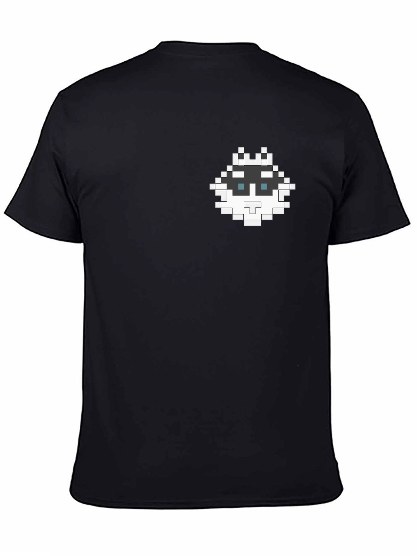 Black Pixel Art Husky Tee - Cool Graphic T-Shirt view 4