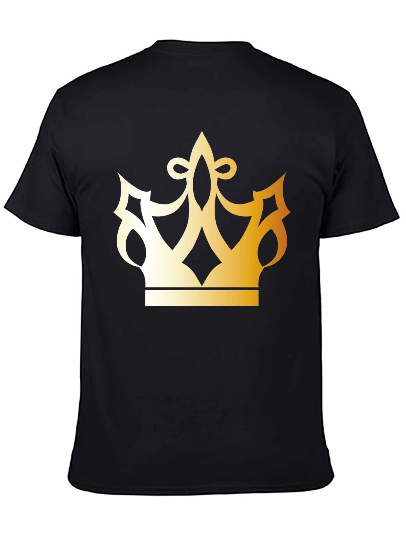 Black Golden Crown Graphic Black T-Shirt view 4