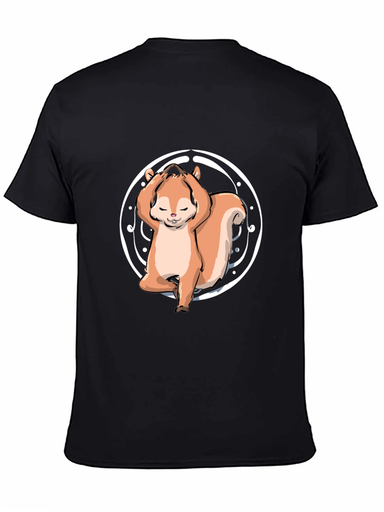 Black Yoga Squirrel Tee - Zen and Funny view 4
