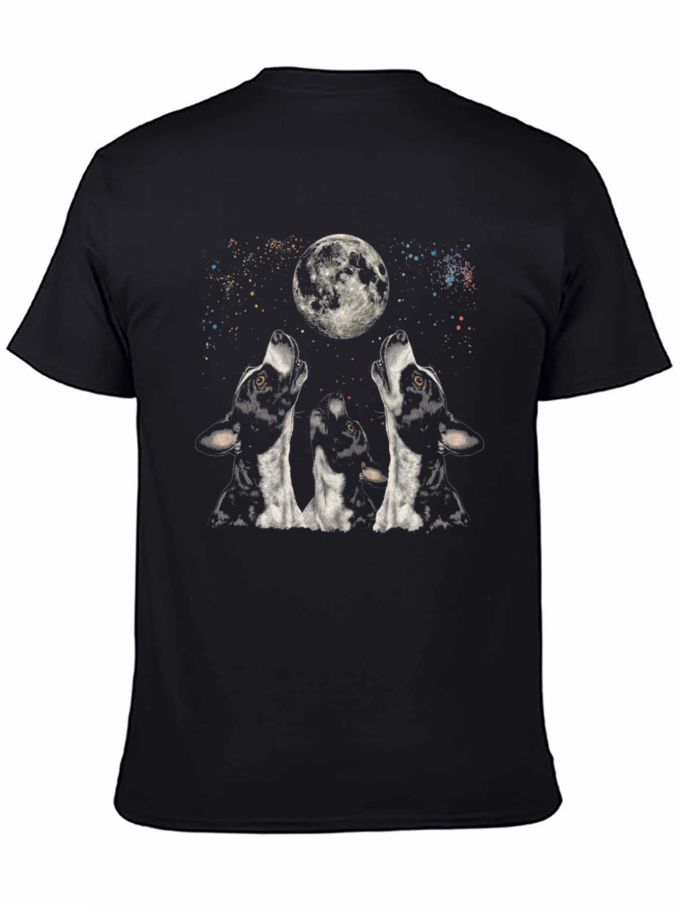 Black Wolf Moon Graphic T-Shirt - Black view 4