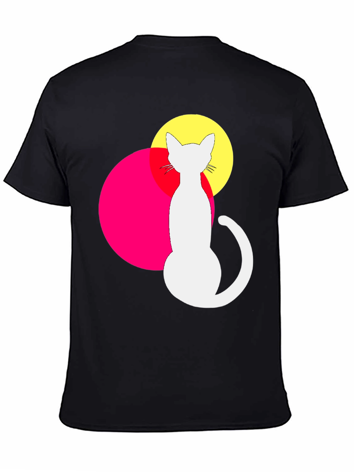 Black Modern Cat Graphic Tee - Unique Design view 4