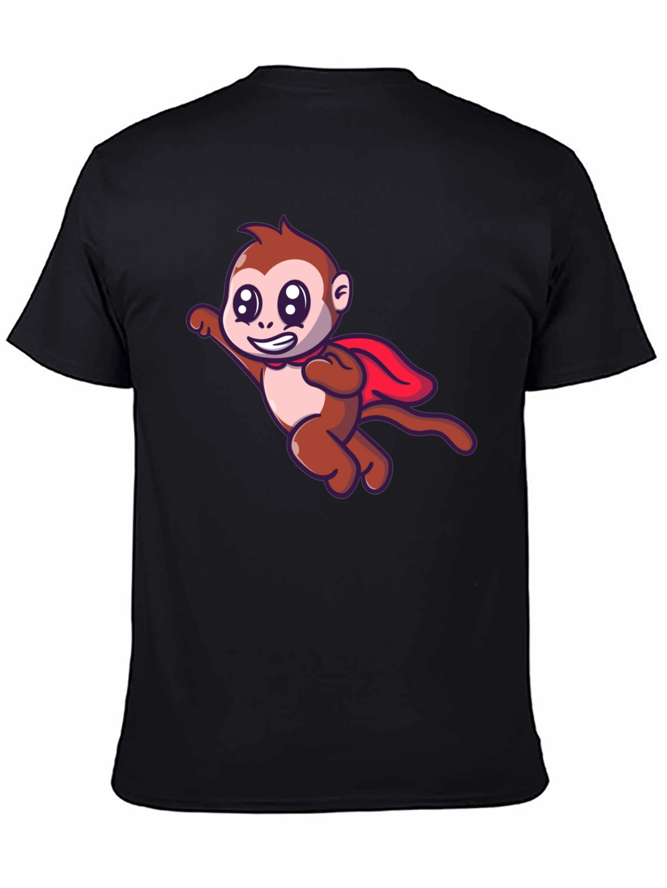 Black Superhero Monkey Black T-Shirt view 4