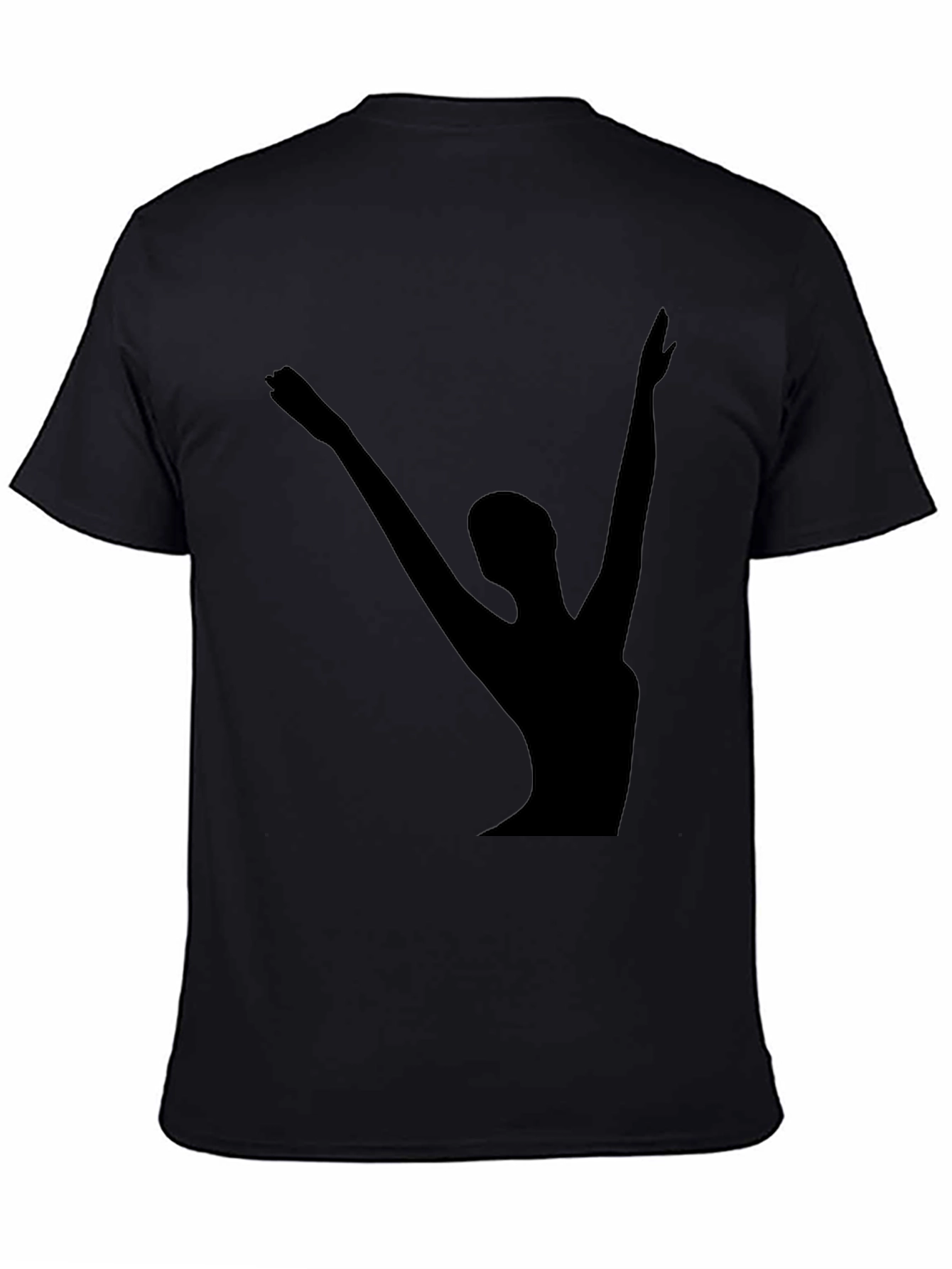 Black Silhouette Dancer Graphic Tee - Classic Black Cotton T-Shirt view 4