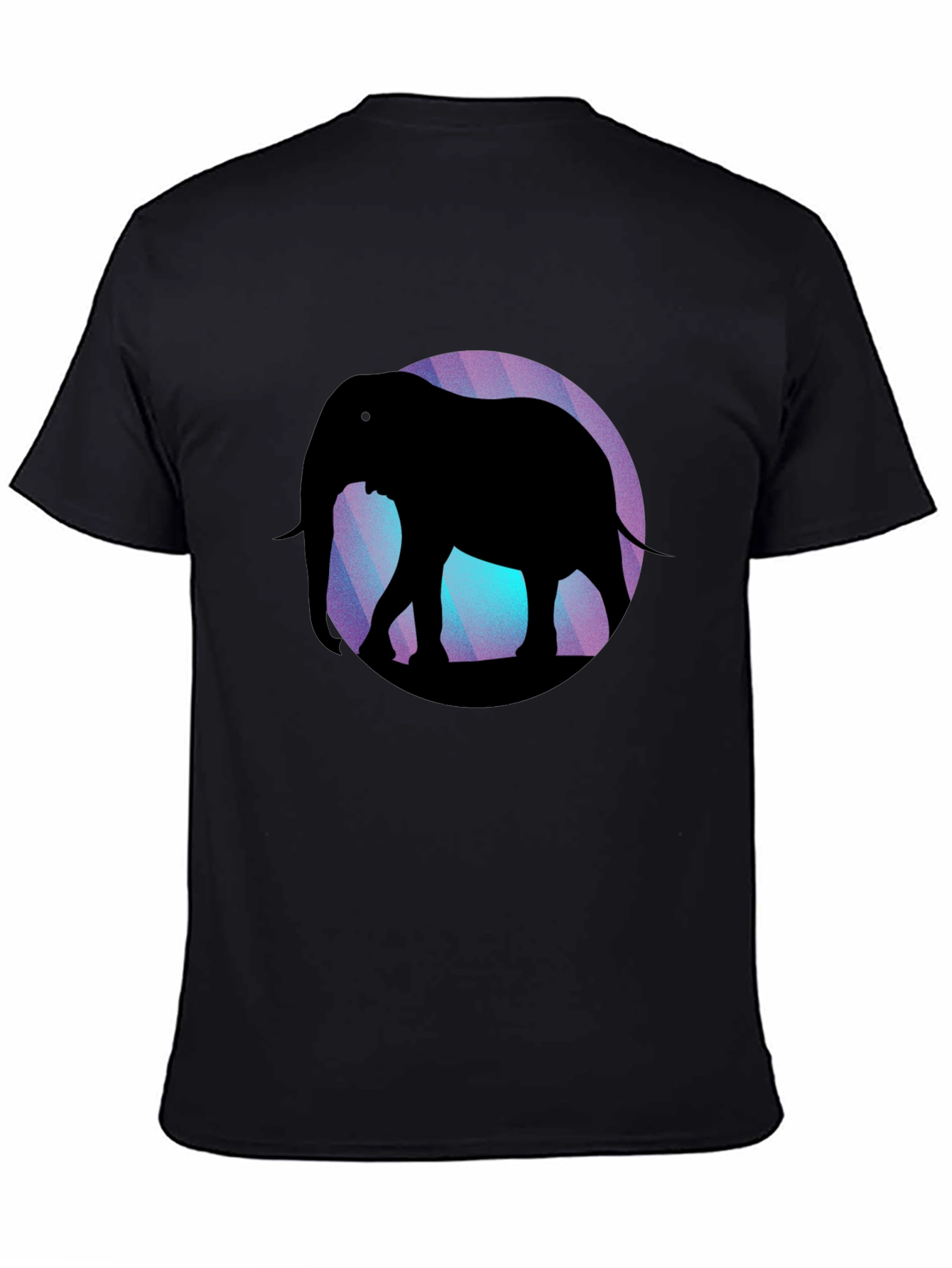 Black Elephant Silhouette Graphic Tee - Black view 4