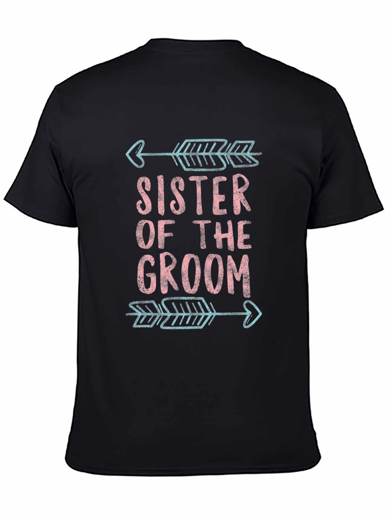 Black Sister of the Groom T-Shirt Wedding Party view 4