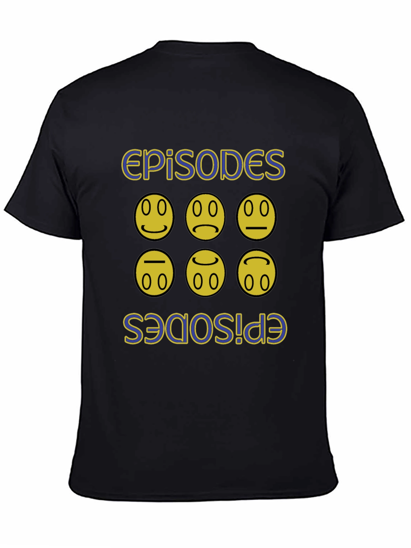 Black Episodes Faces Graphic Black T-Shirt view 4