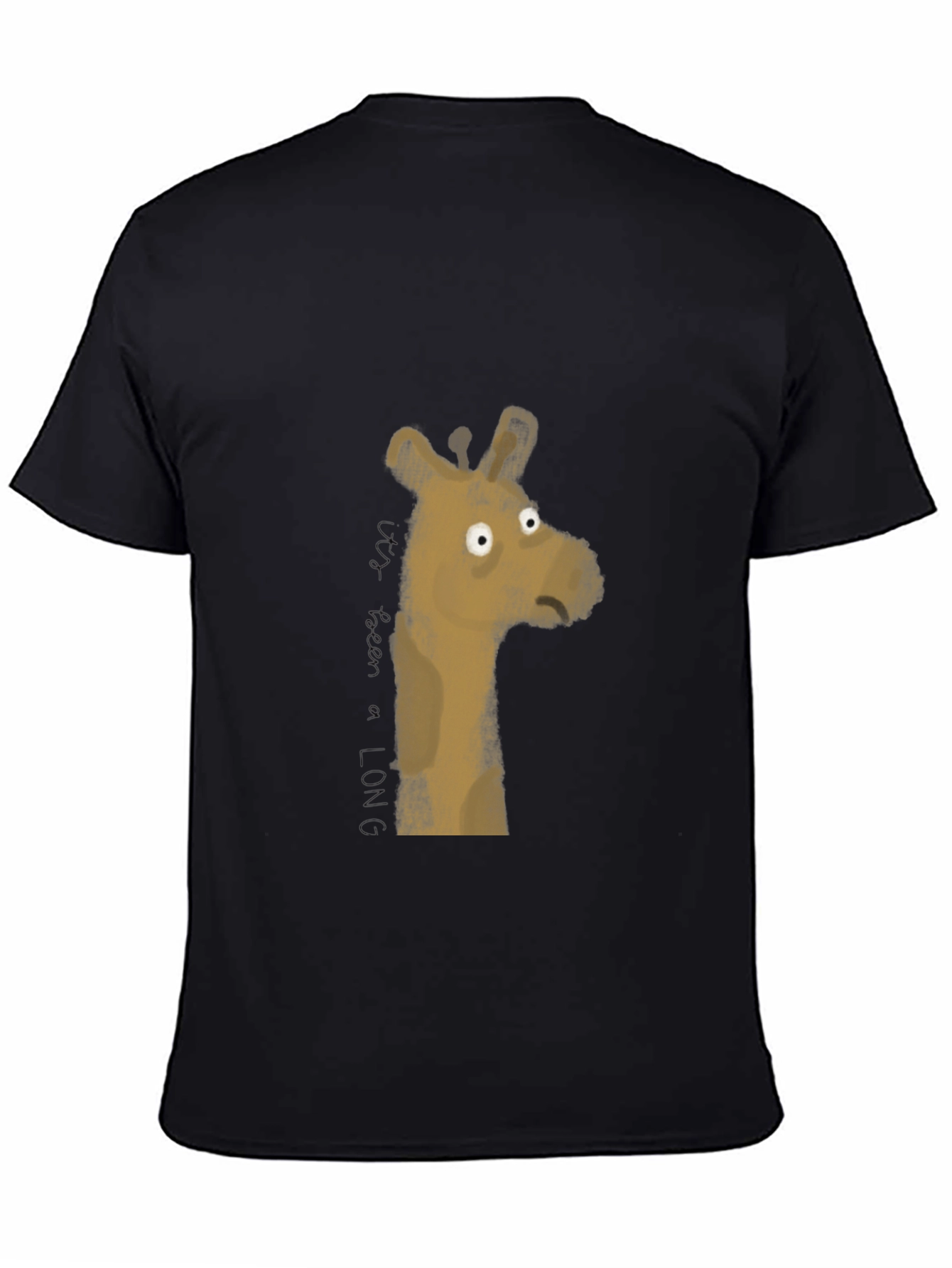 Black Men's Black Giraffe Graphic Tee view 4