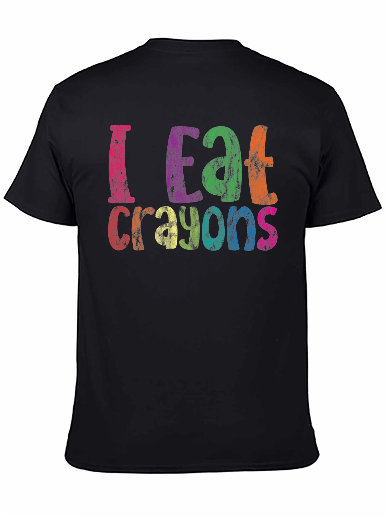 Black I Eat Crayons Funny Graphic Tee view 4