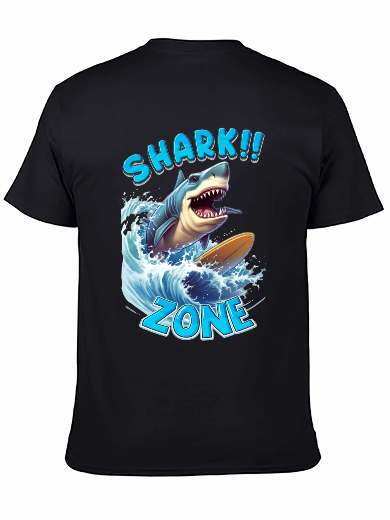 Shark Zone Graphic Tee - Surfing Shark Design - 4
