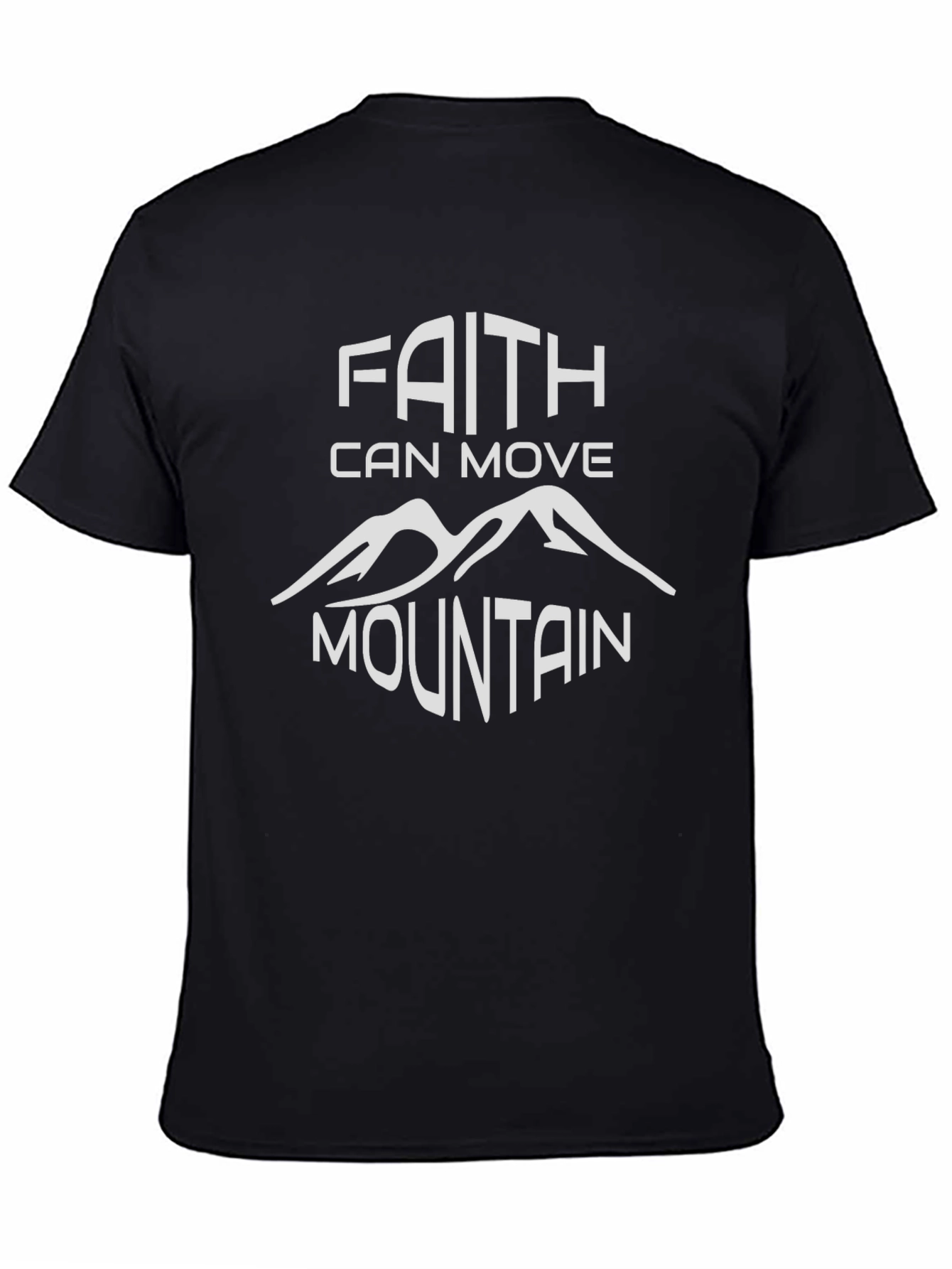 Black Faith Can Move Mountains T-Shirt view 4