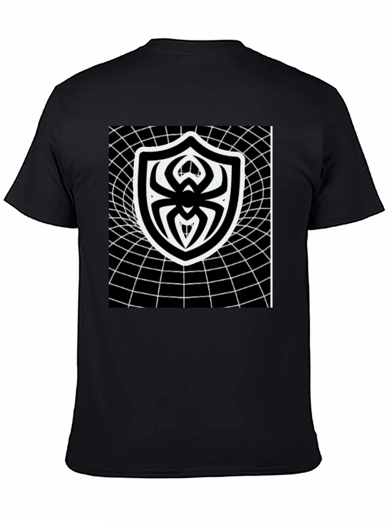 Black Spider Shield Black T-Shirt view 4