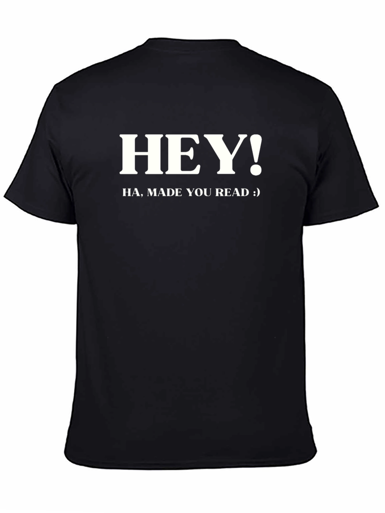 Black Hey! Read This Black Cotton Graphic Tee view 4