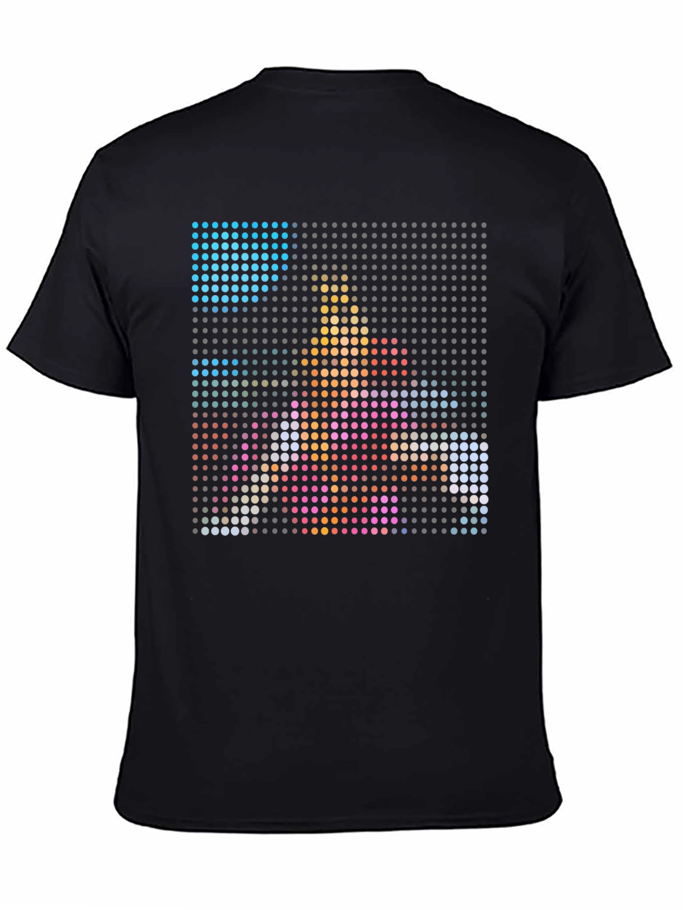 Black Pixel Art Graphic Black T-Shirt view 4