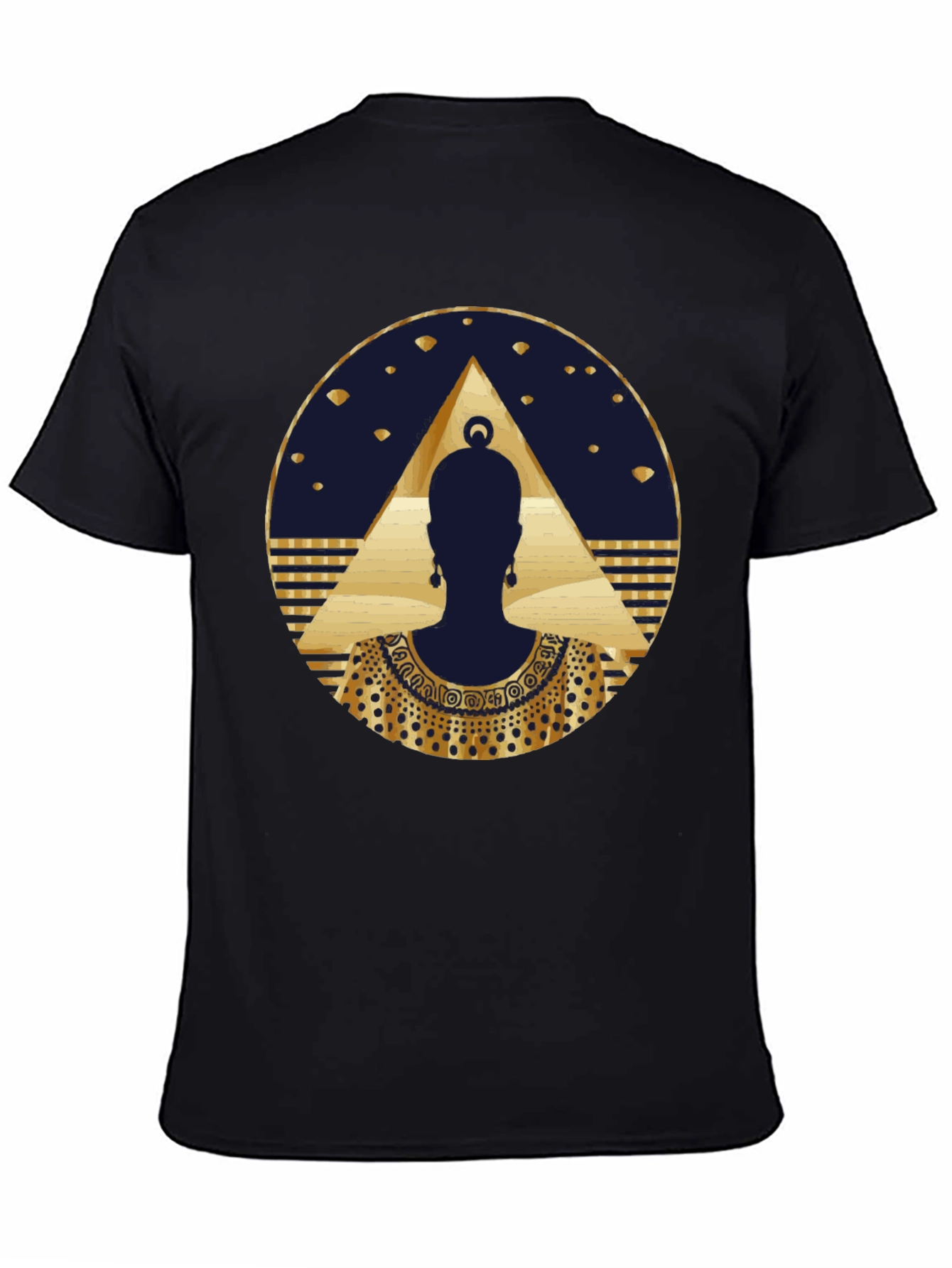 Black Egyptian Queen Graphic Tee - Black Cotton Blend view 4