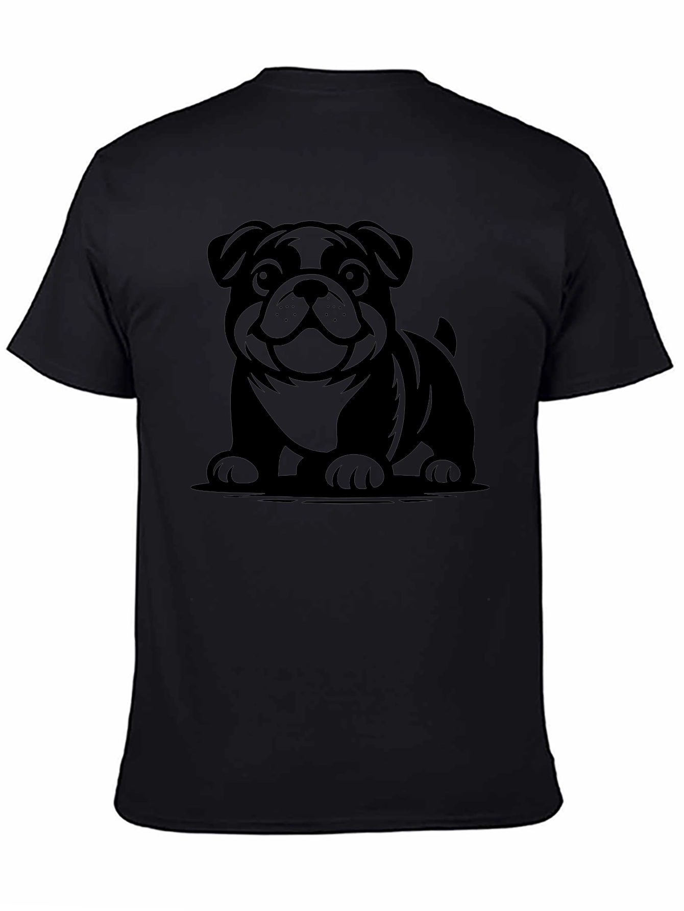 Black Bulldog Graphic Black T-Shirt view 4