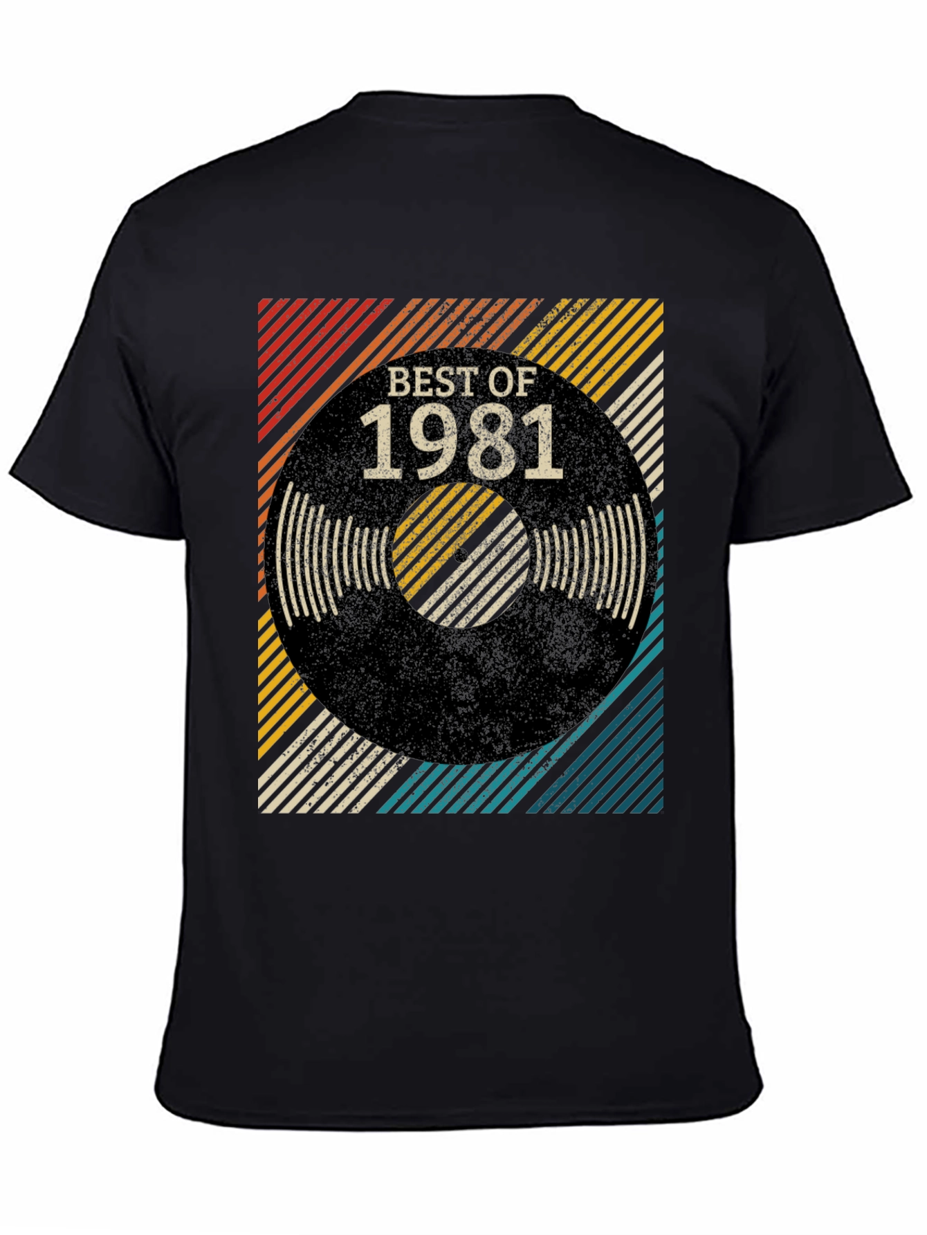 Black Best of 1981 Retro Vinyl T-Shirt view 4