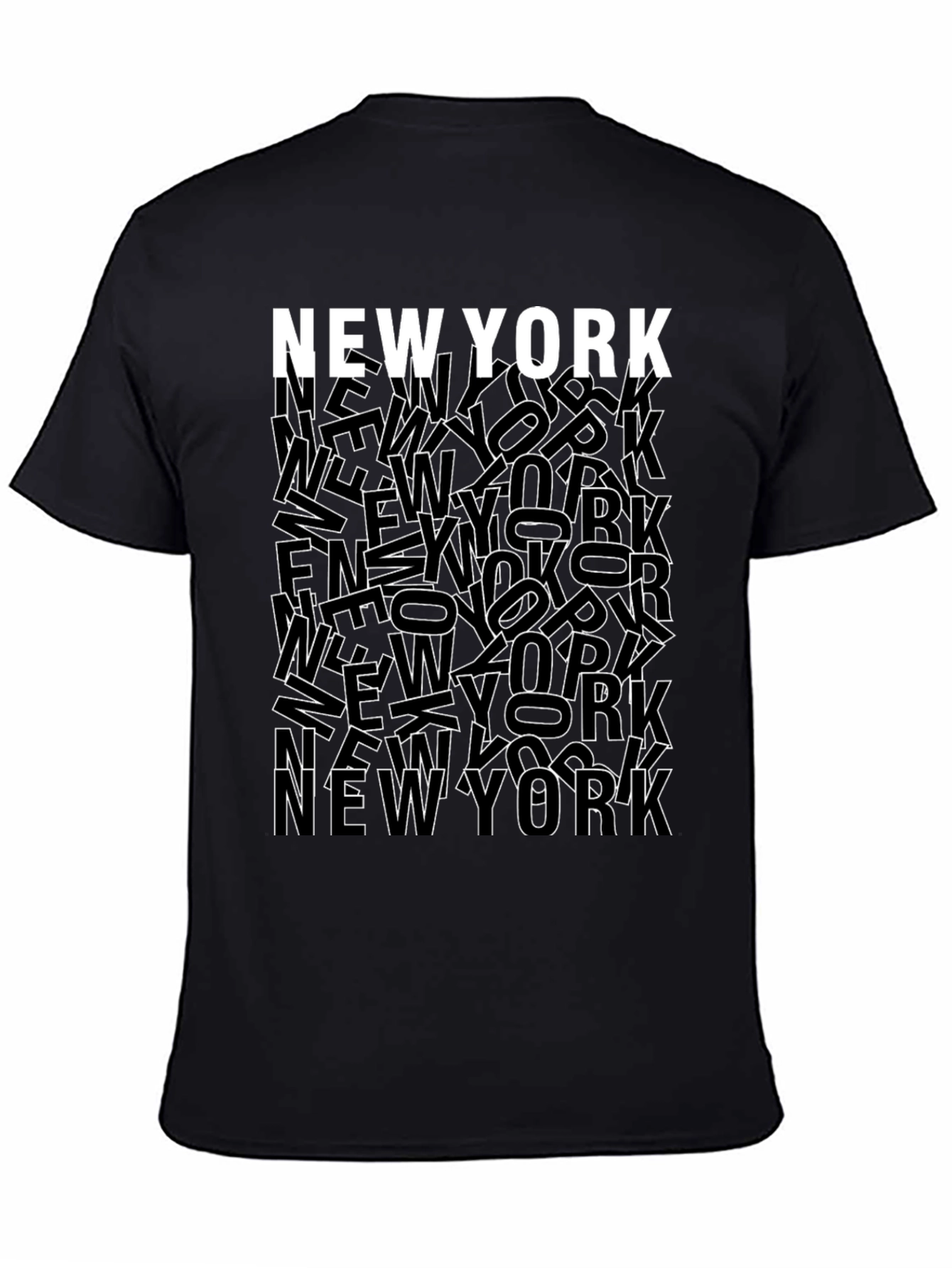 Black New York City Graphic Print Crew Neck T-Shirt view 4