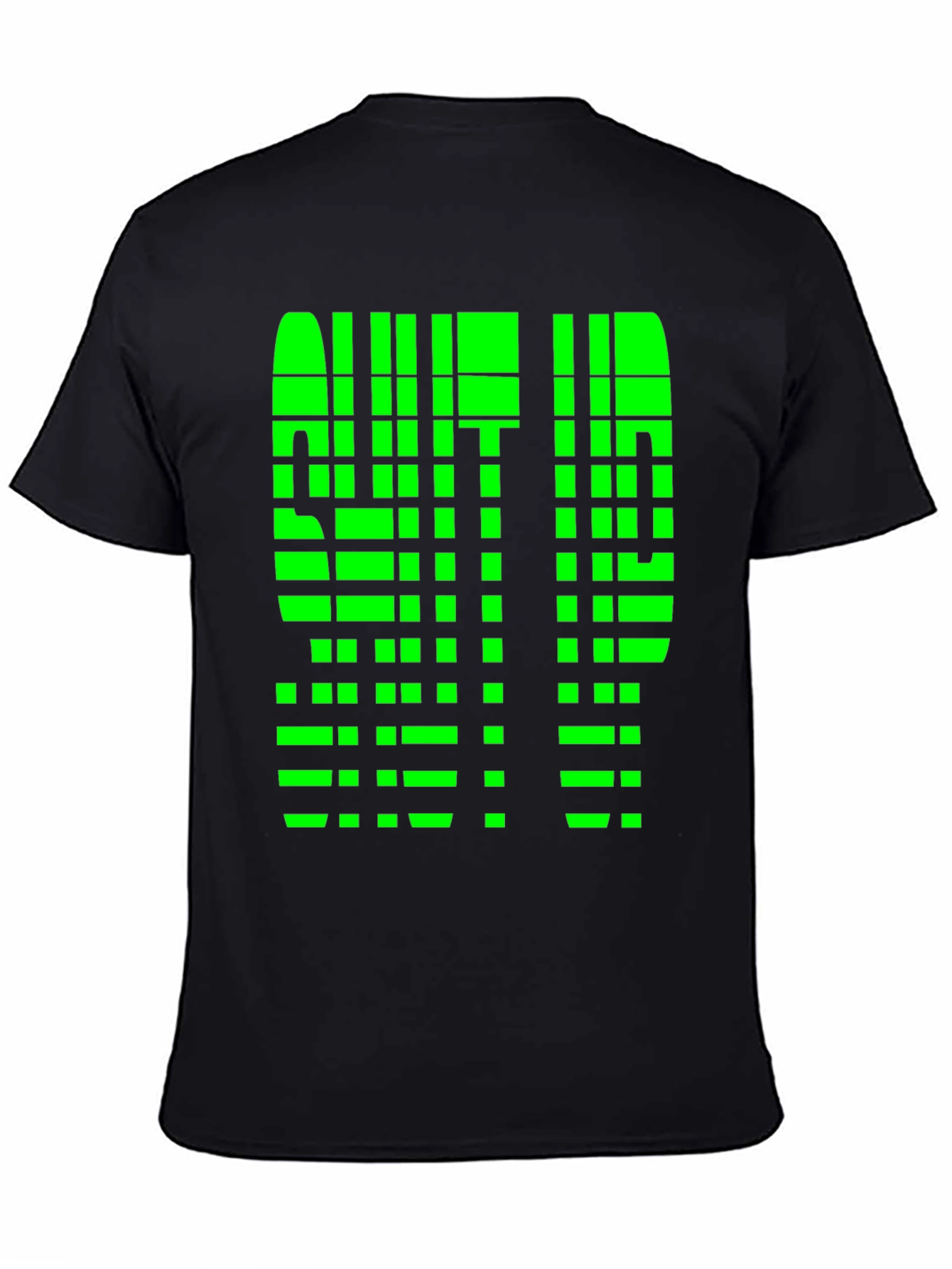 Black Geometric Pixelated Graphic Tee - Shut Up view 4
