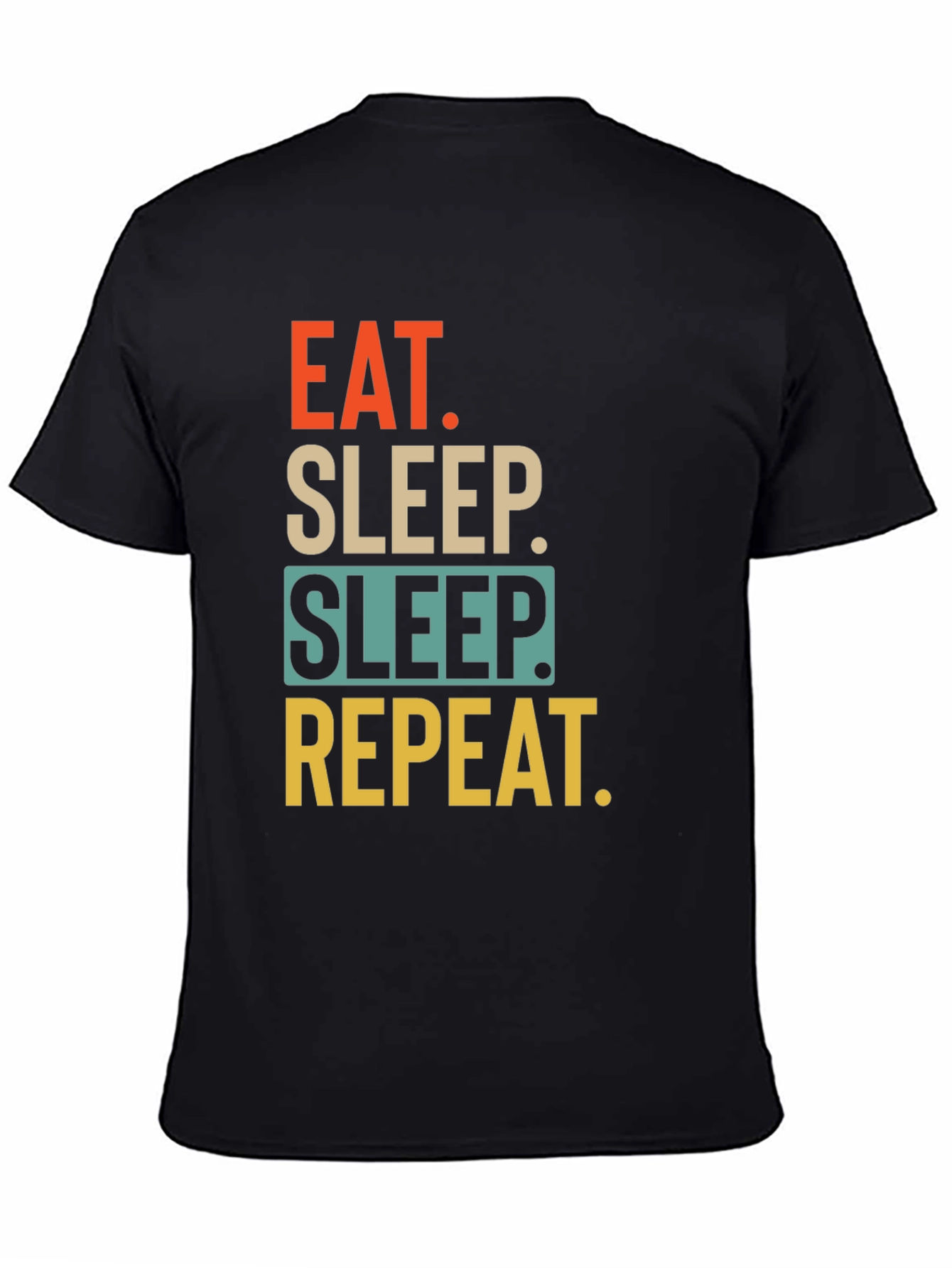 Black Eat Sleep Repeat Graphic T-Shirt view 4