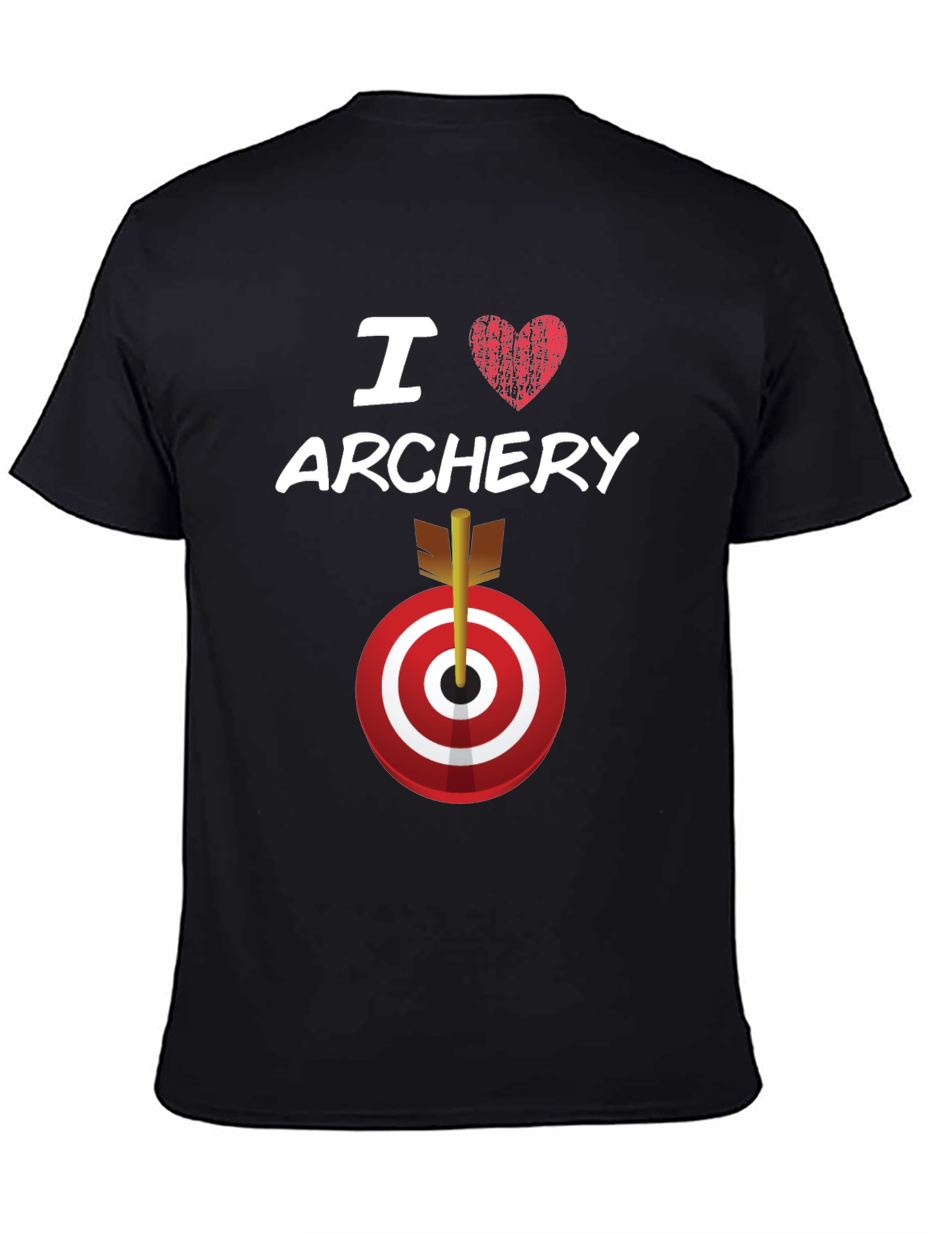 Black I Love Archery T-Shirt Target Arrow Graphic Tee view 4