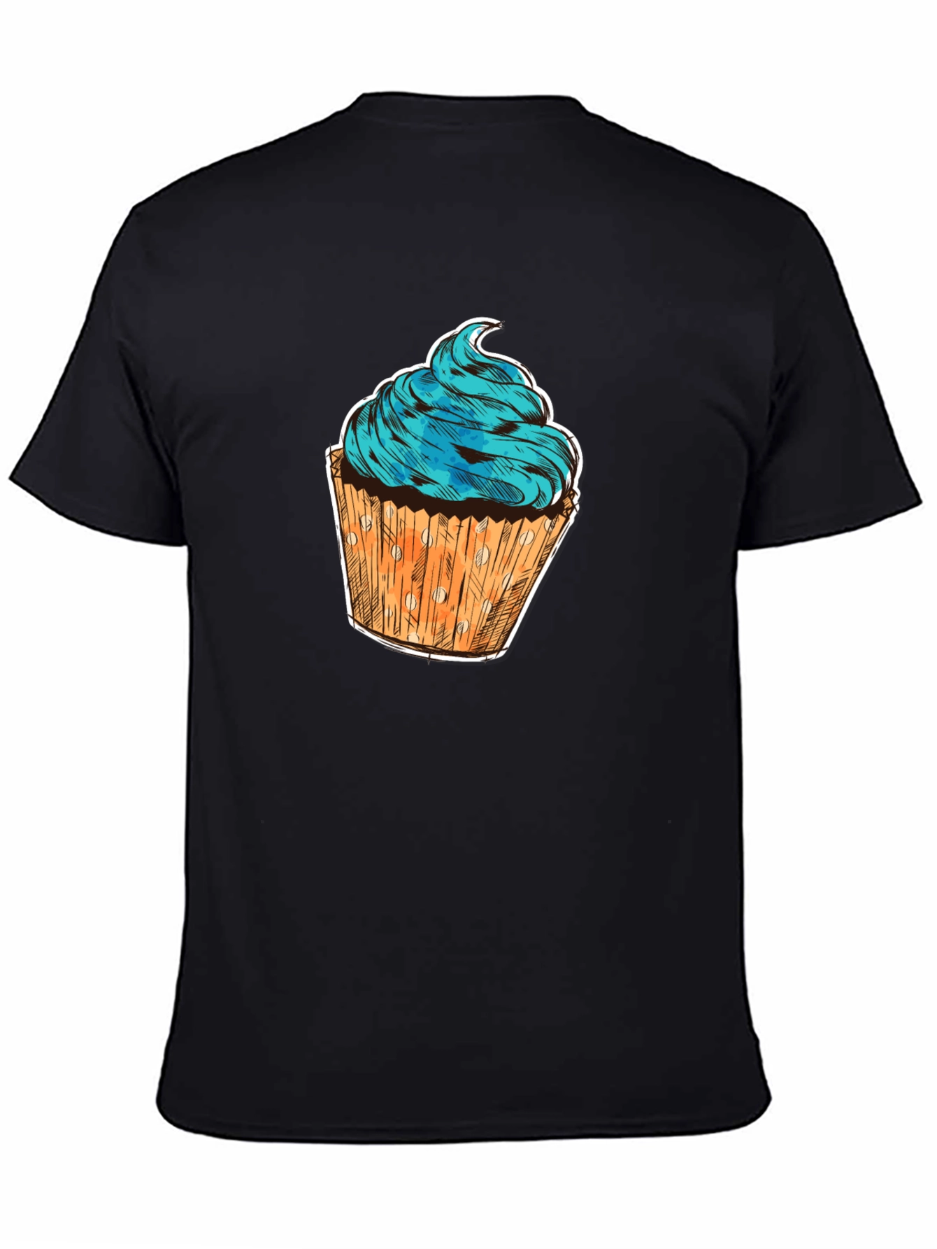 Black Cupcake Graphic T-Shirt - Sweet Treat Design view 4