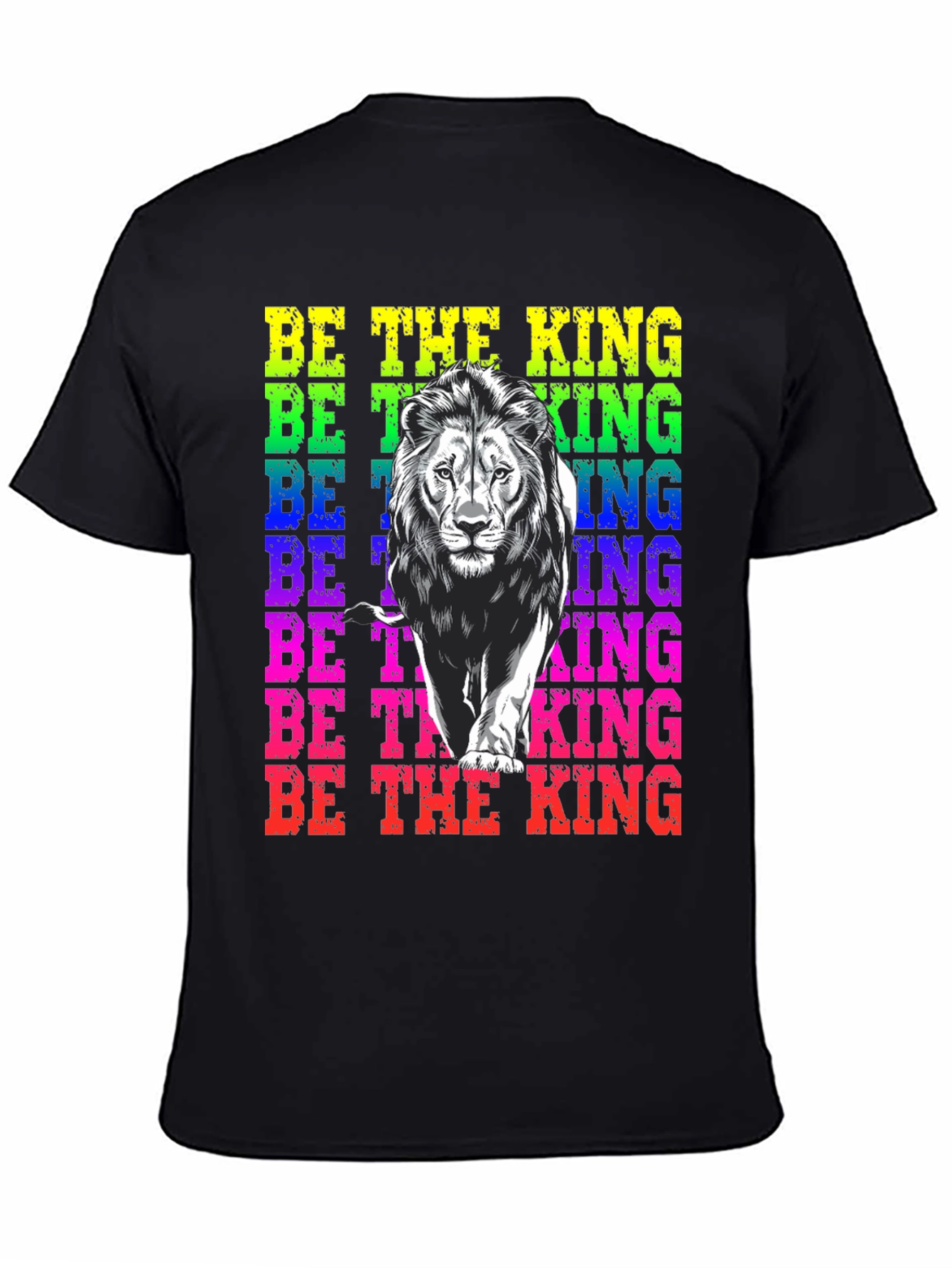 Black Be the King Lion Graphic Tee - Men's Black T-Shirt view 4
