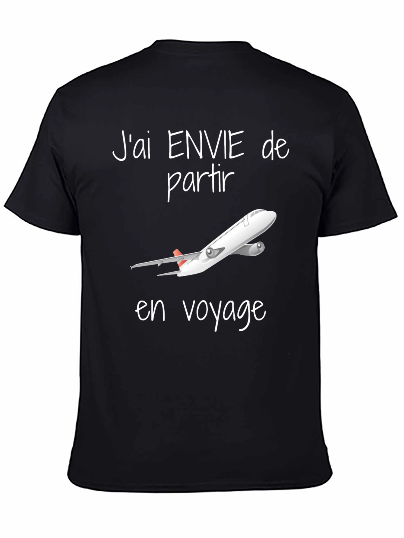 Black Travel T-Shirt - "J'ai envie de partir en voyage" view 4