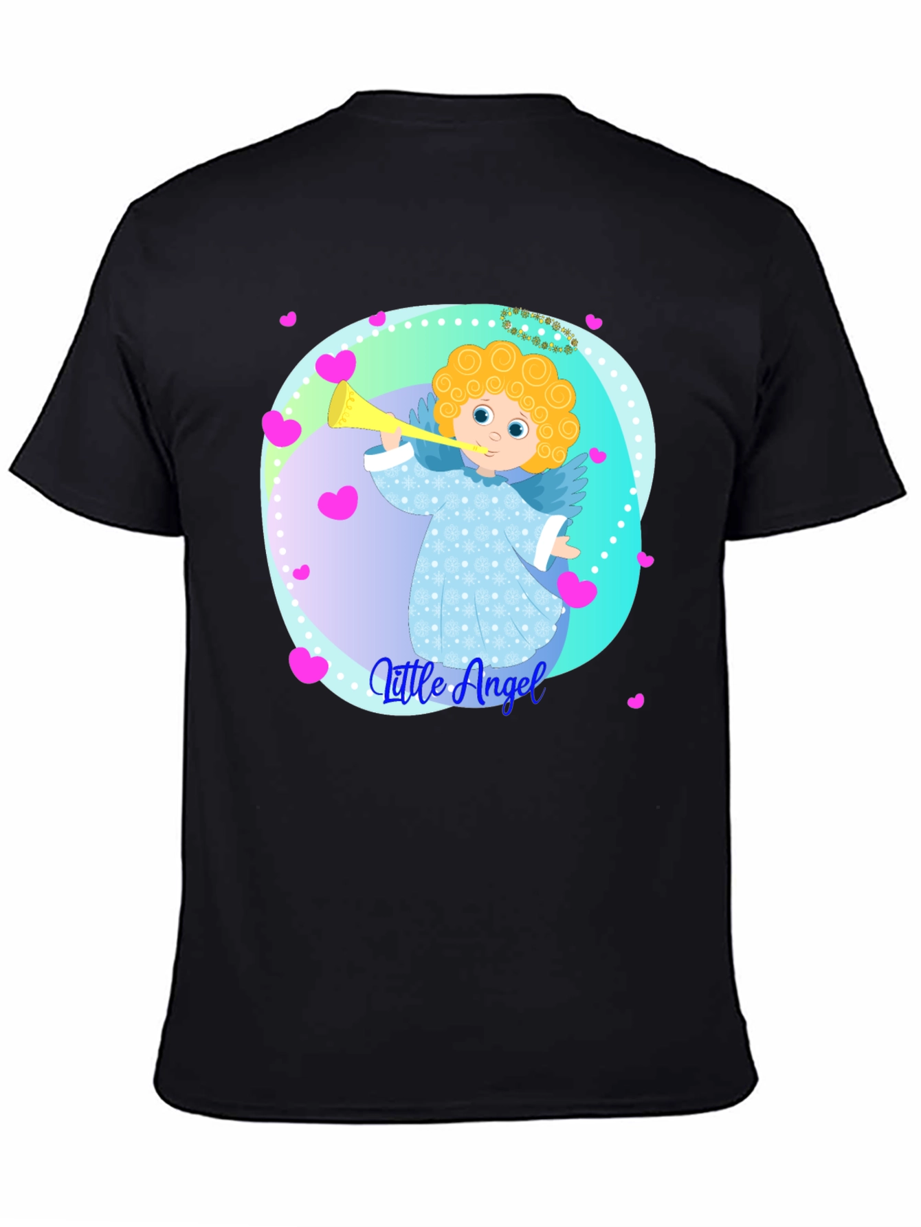 Black Little Angel Graphic Tee - Soft Cotton Comfort view 4