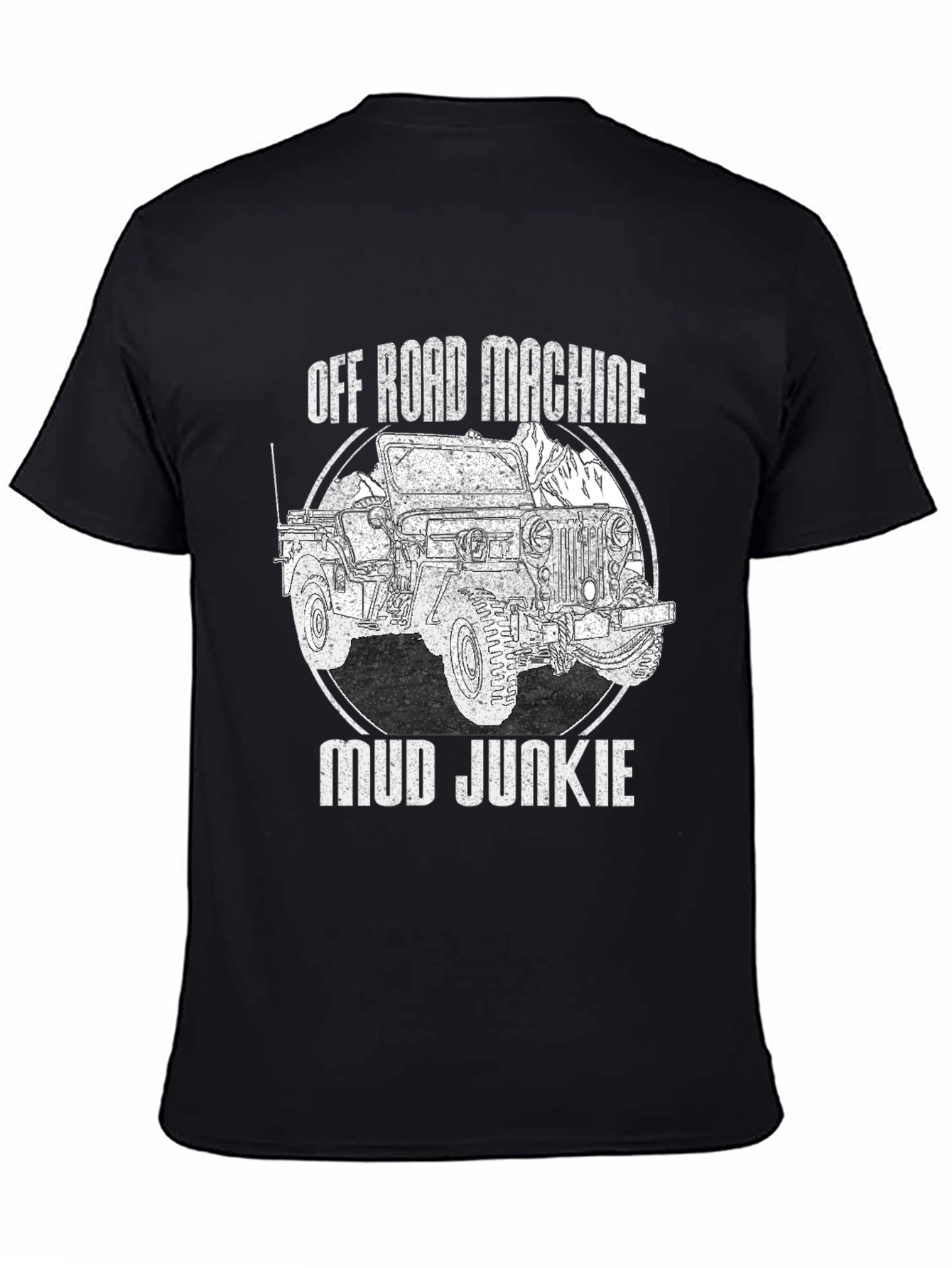 Black Off Road Machine Mud Junkie Black T-Shirt view 4