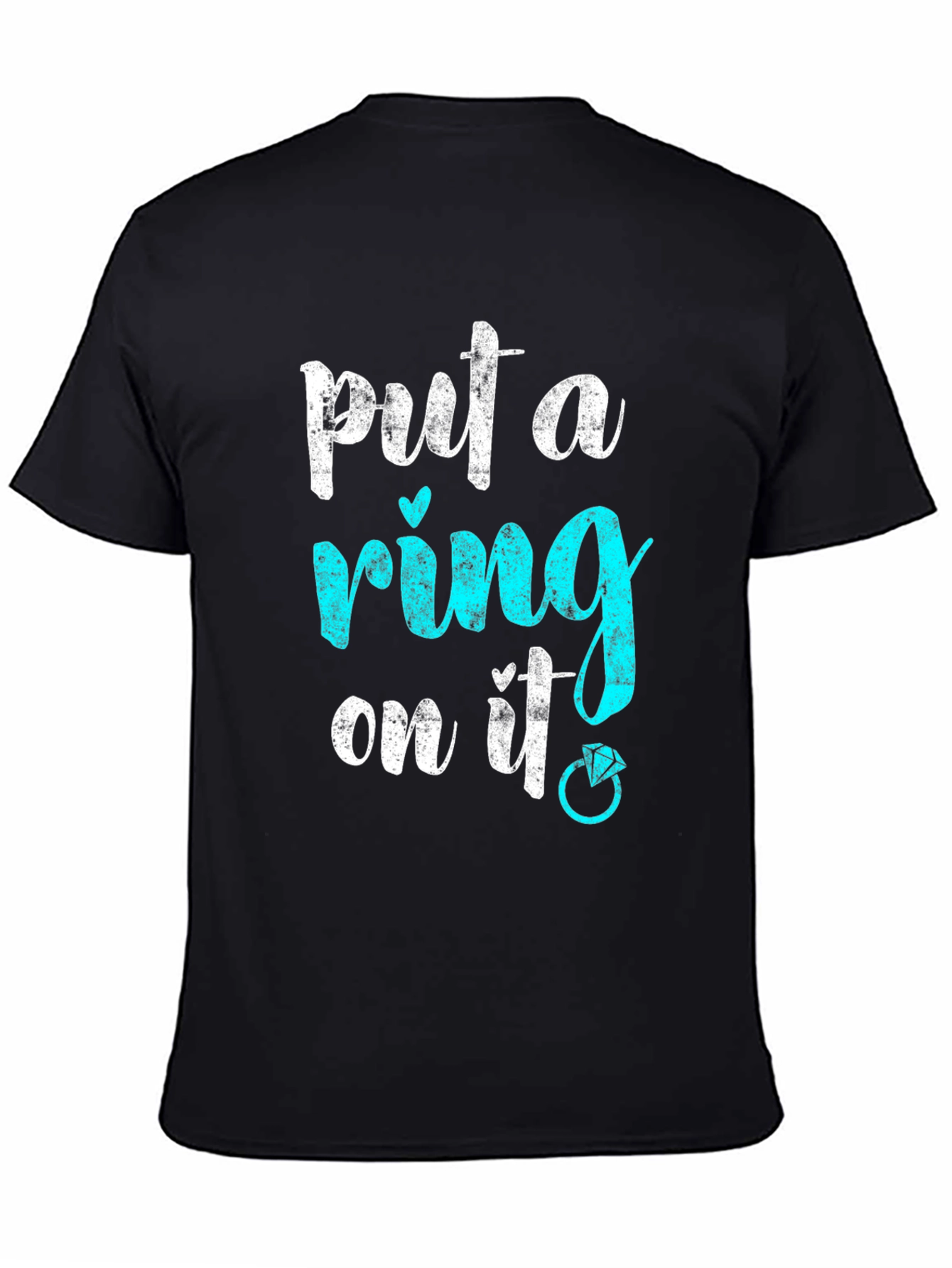 Black Put a Ring On It! Engagement T-Shirt view 4