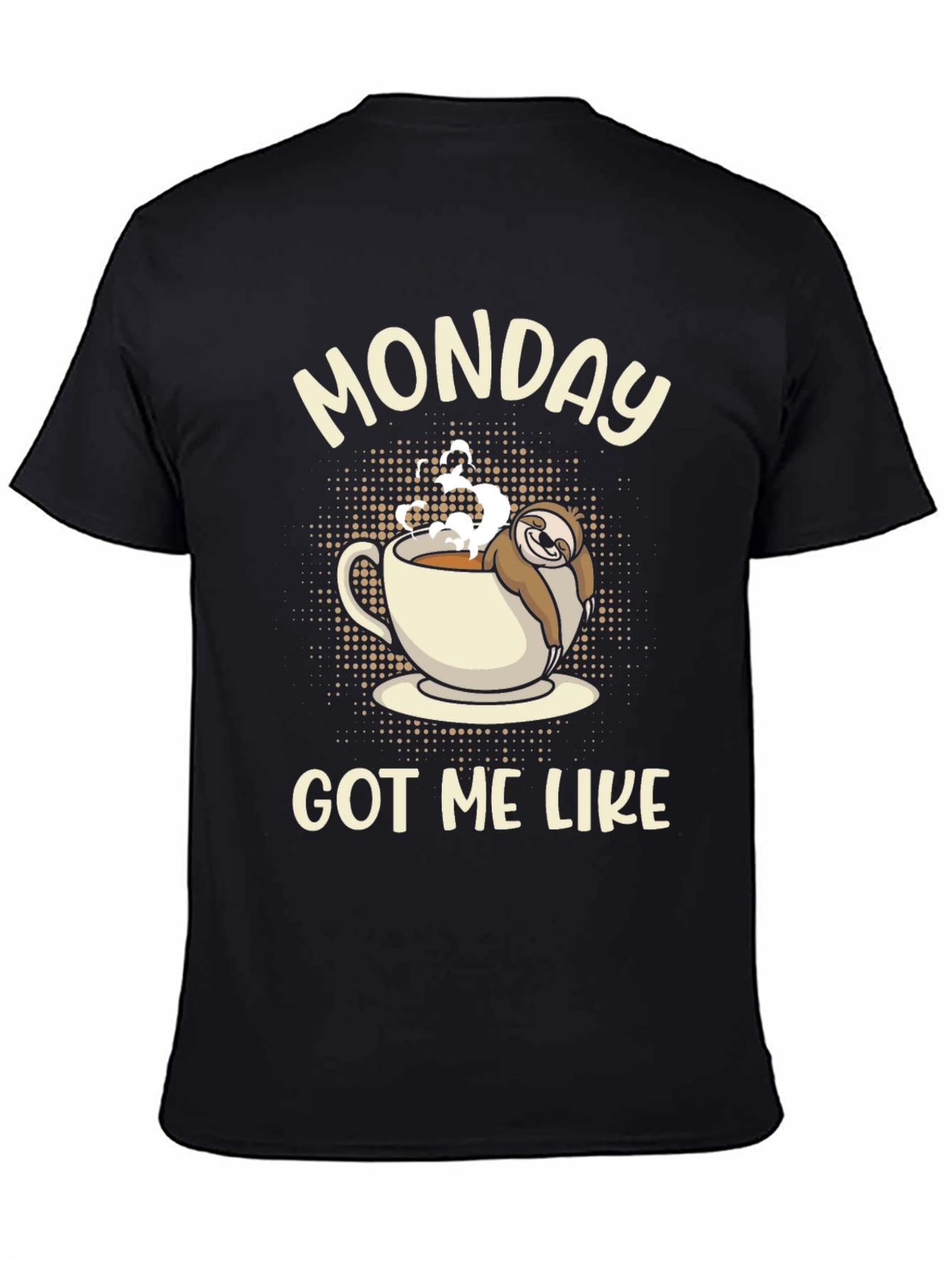 Black Monday Sloth Coffee T-Shirt view 4