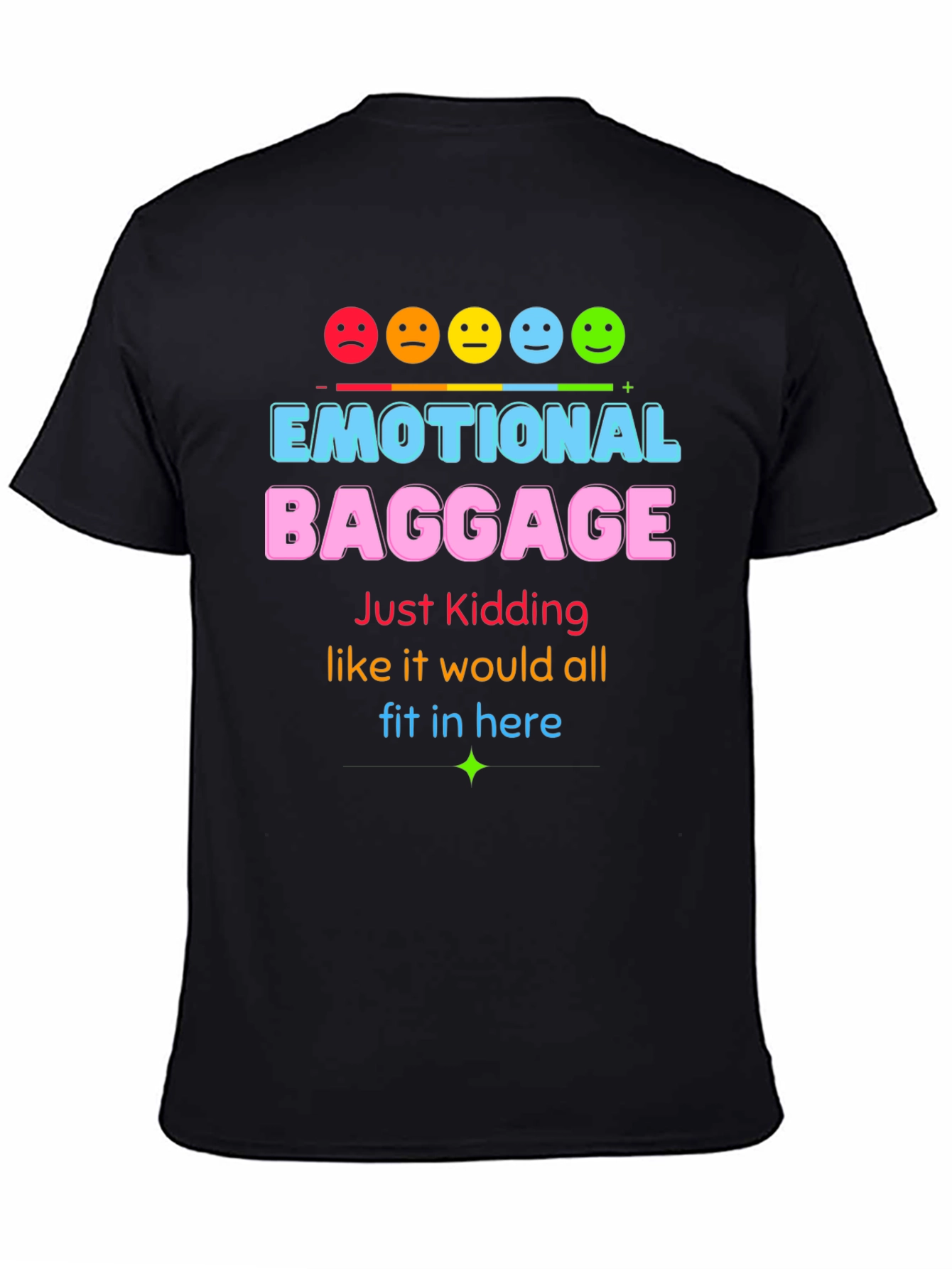 Black Emotional Baggage Graphic T-Shirt - Funny & Stylish! view 4