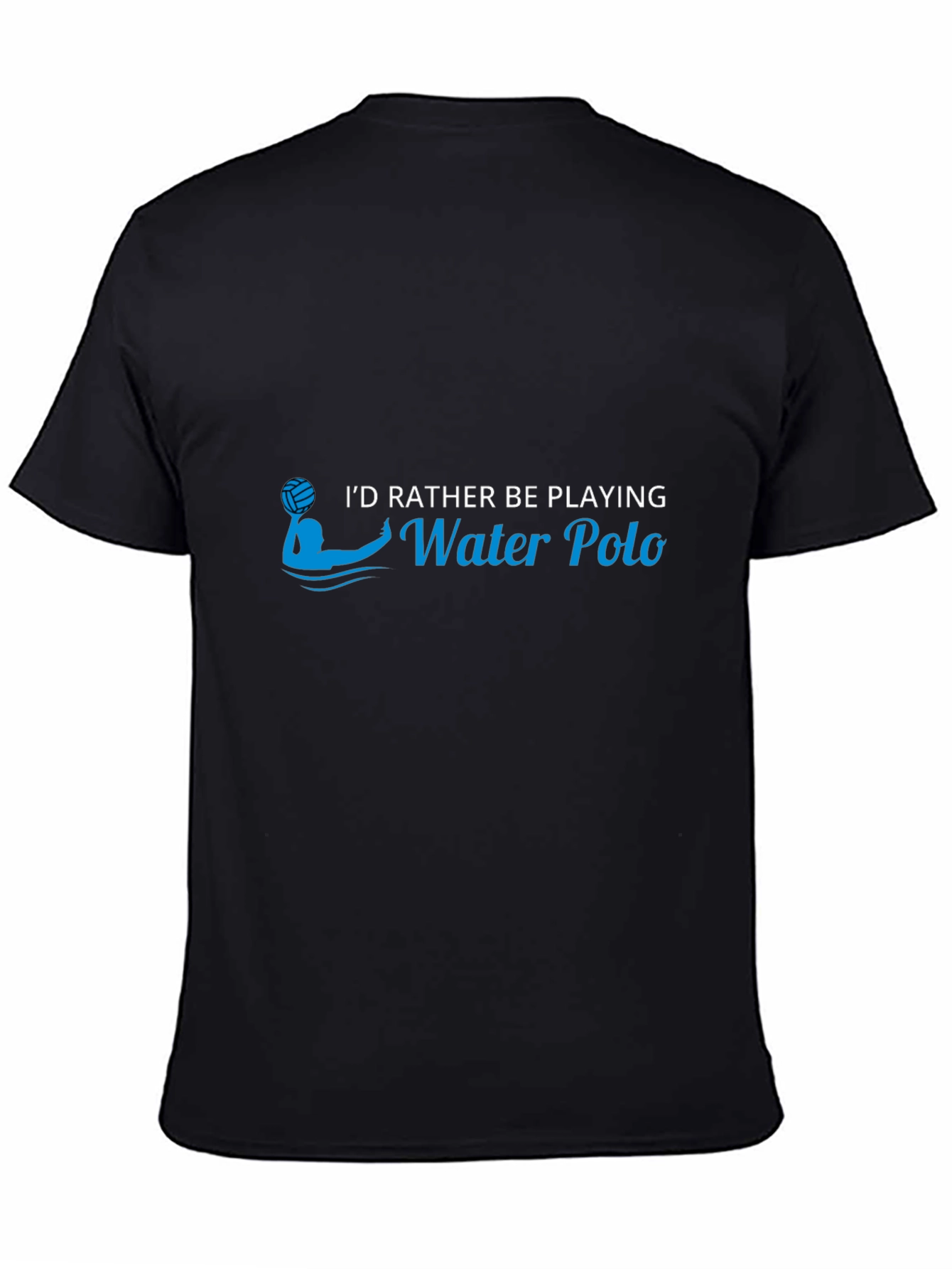 Black Water Polo Player Graphic T-Shirt view 4